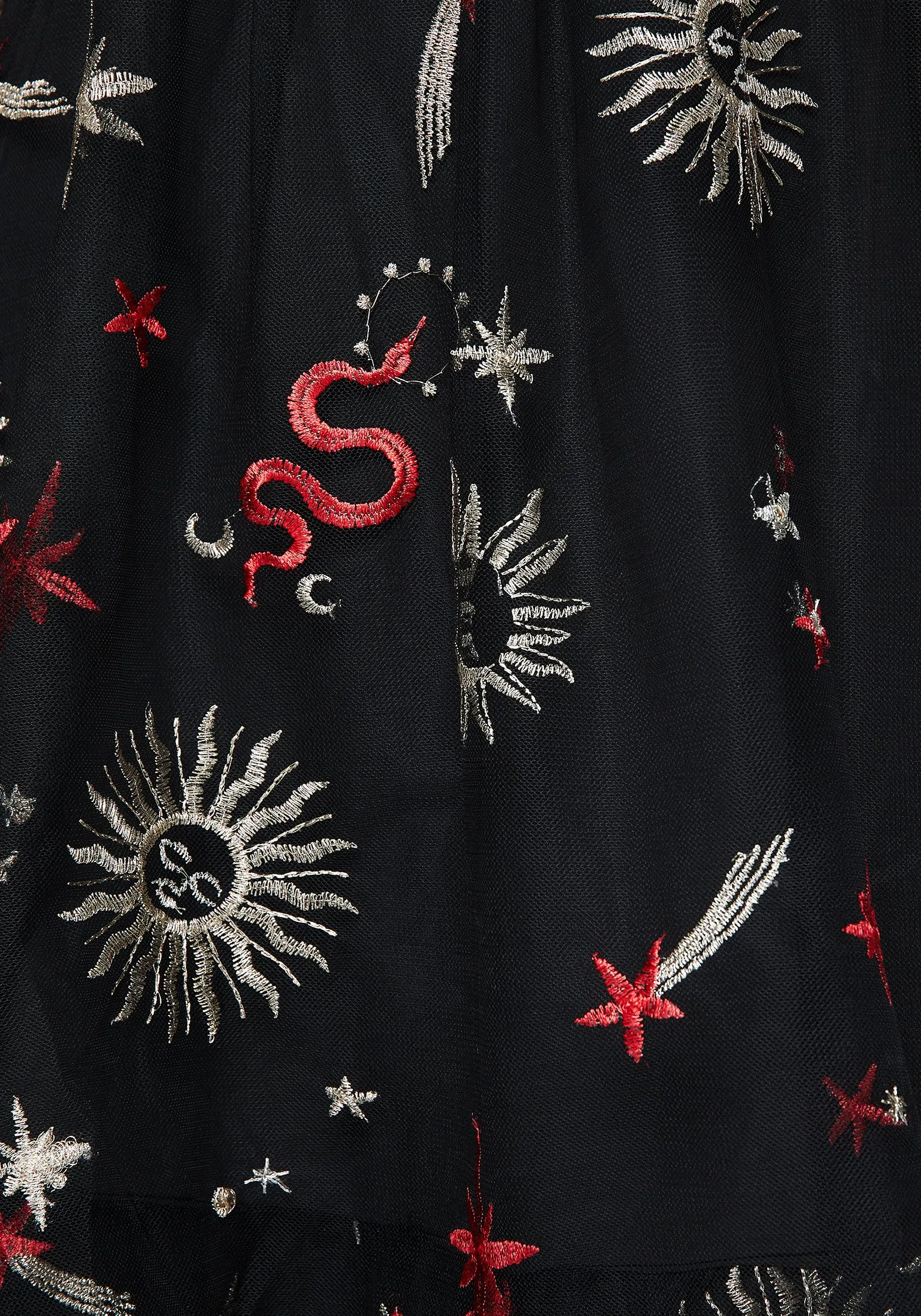 Bloodlust Embroidered Corset Midi Dress Relaxed-fit Seasonal Must-Have