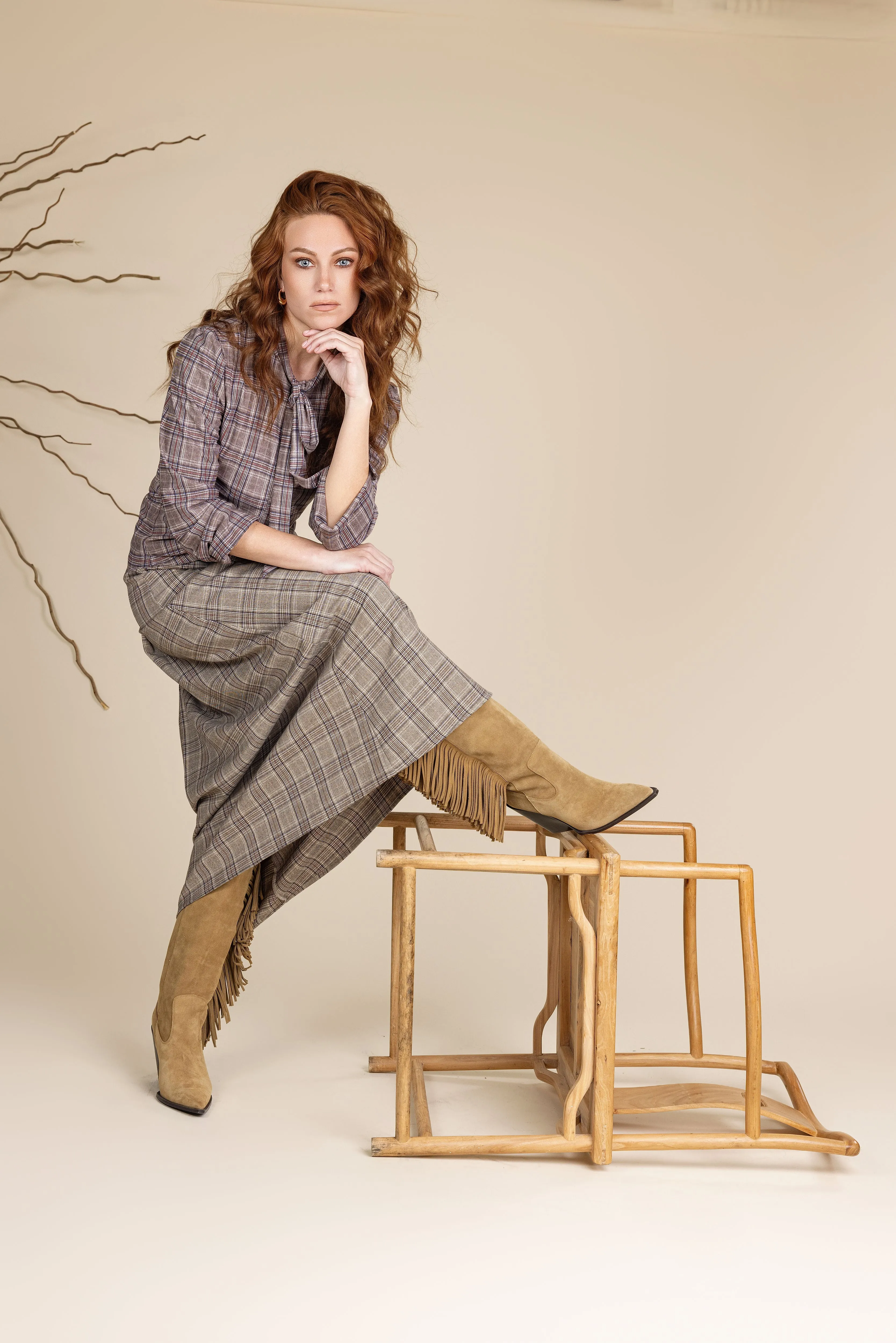 Everyday Essential Bluets Wool Plaid Skirt