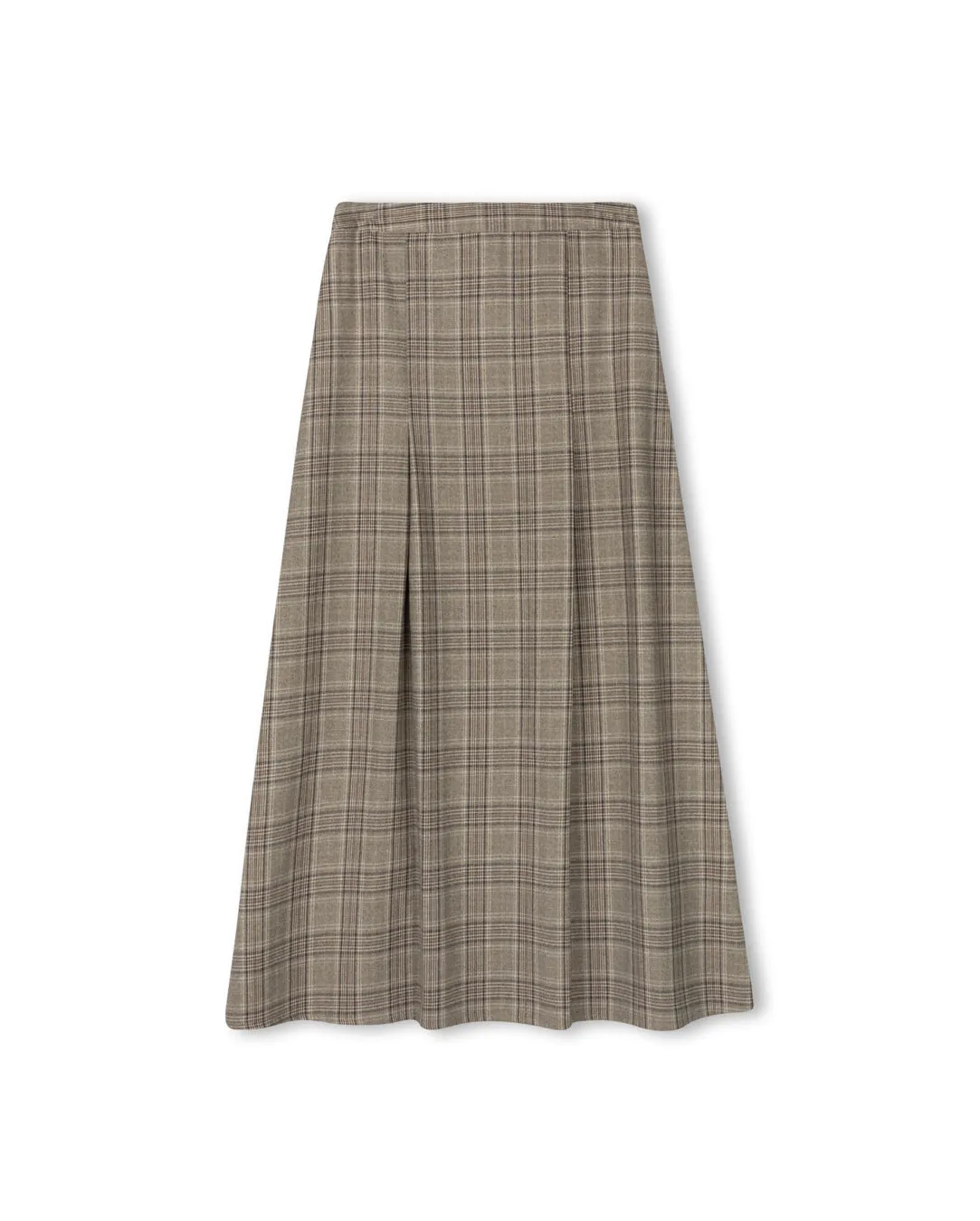 Bluets Wool Plaid Skirt Crisp Fit Draped Design
