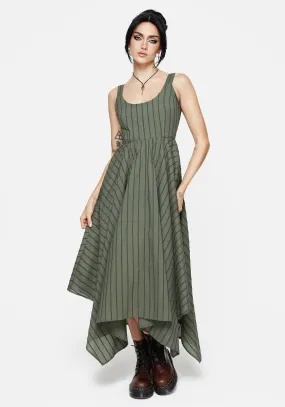 Blythe Cotton Handkerchief Hem Midaxi Dress - Green This dress offers both style and practicality ensuring you always look your best