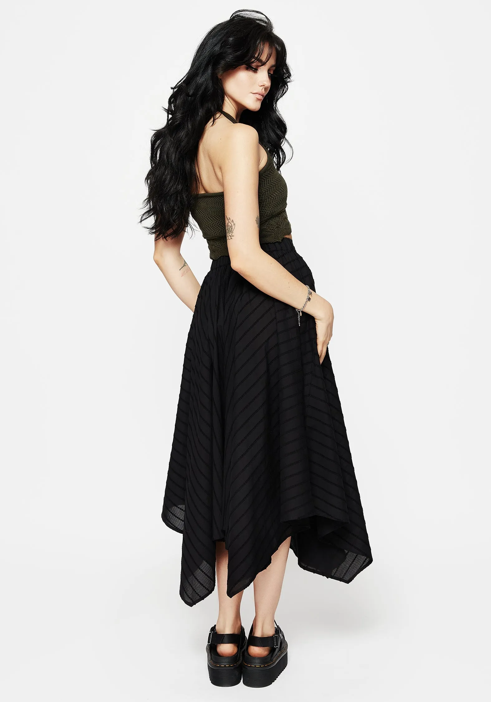 Blythe Handkerchief Hem Midaxi Skirt gentle style Geometric Print