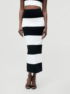 Vibrant Flow Functional Look Bodycon Knit Midi Skirt