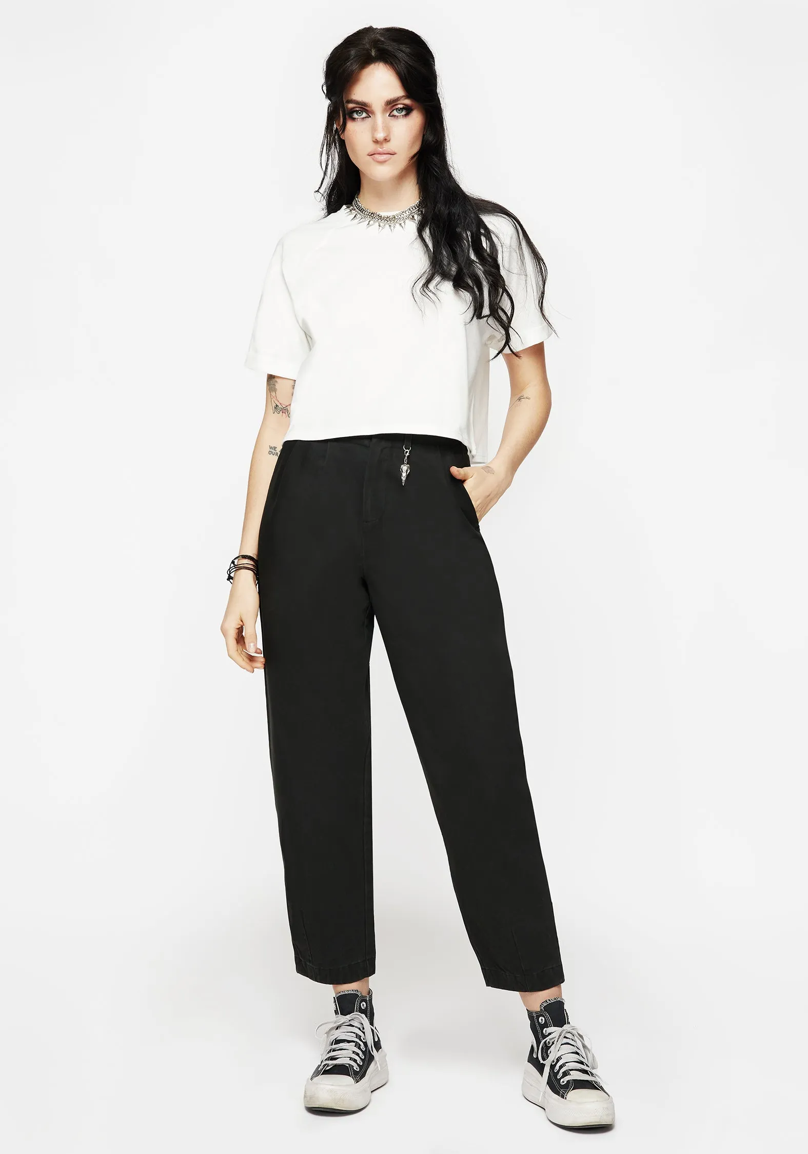 Bold Finish Bold Statement Osteomancy Washed Cotton Tapered Trousers