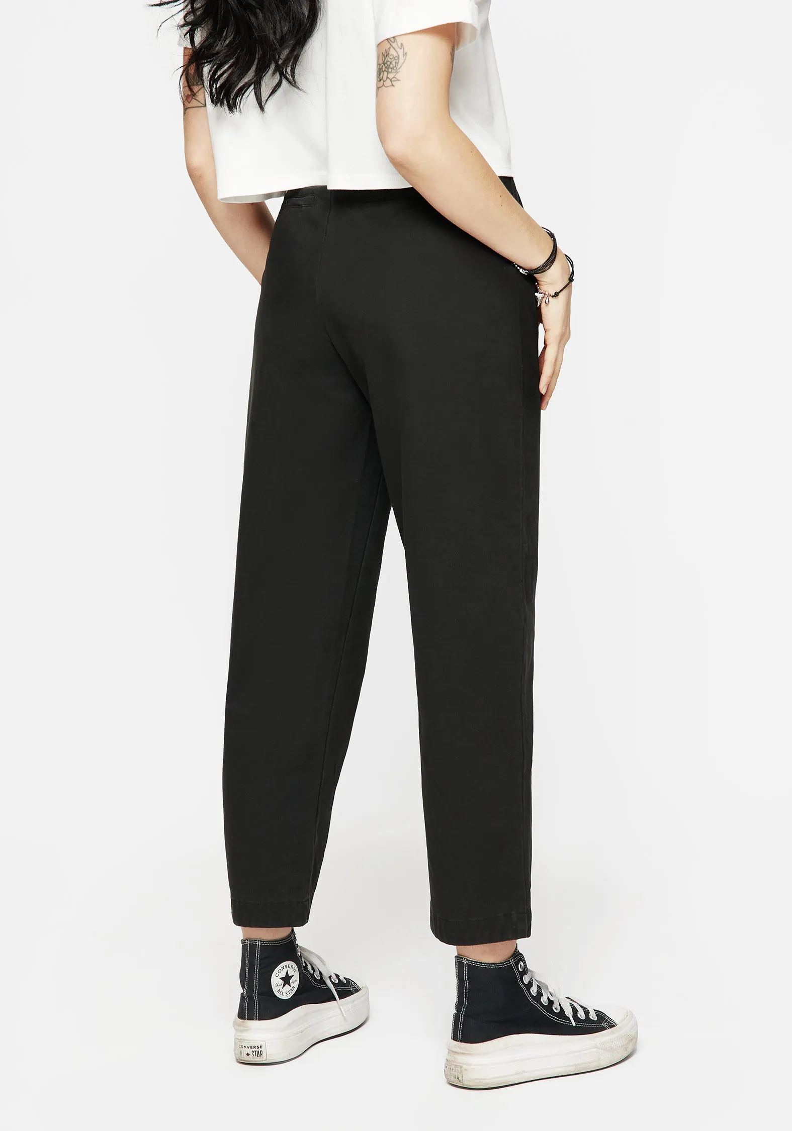 Osteomancy Washed Cotton Tapered Trousers Crisp Fit