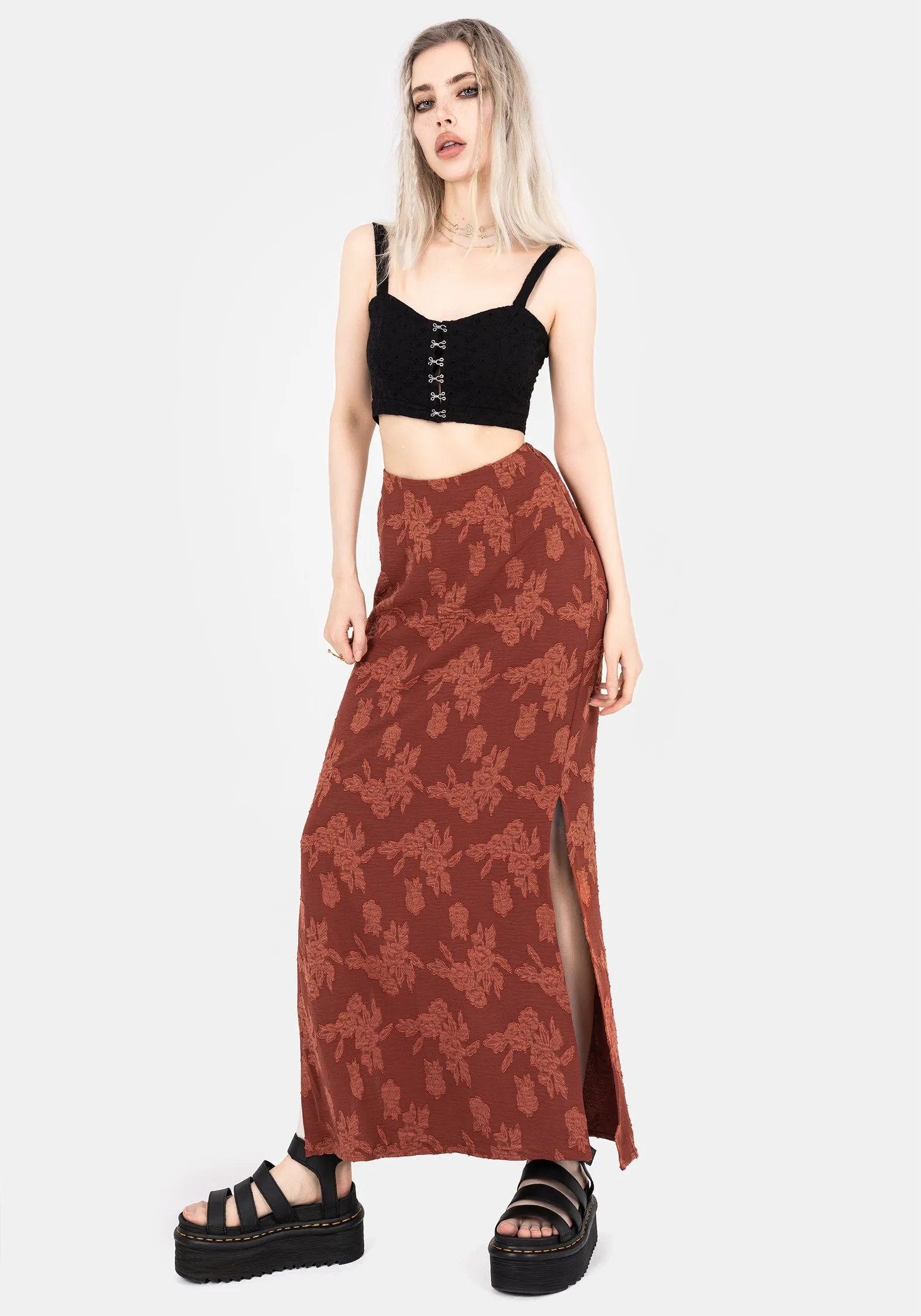 Prosperity Floral Maxi Slip Skirt Foldable Packability