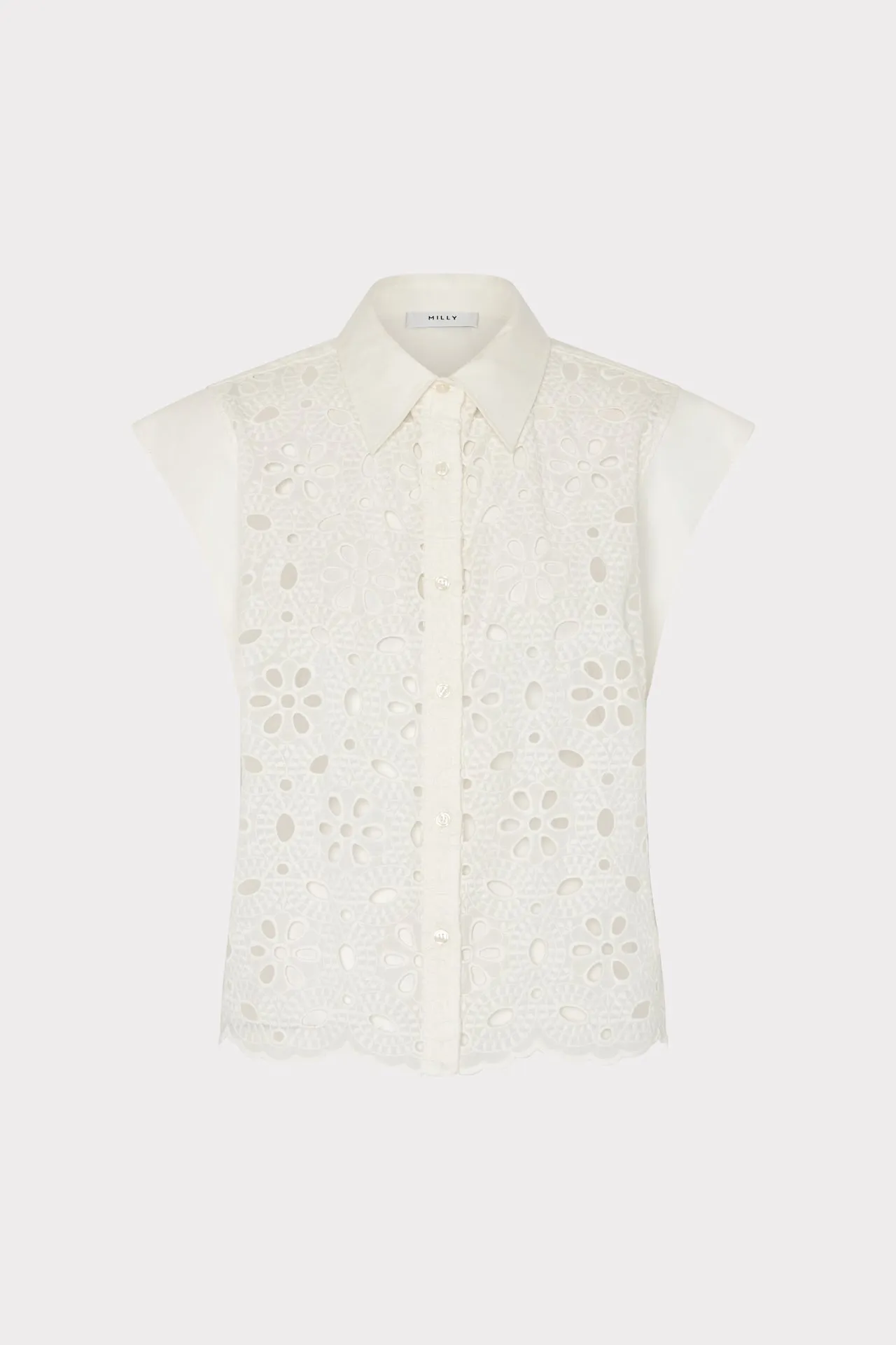 TonalStitching Natalia Floral Eyelet Button Up