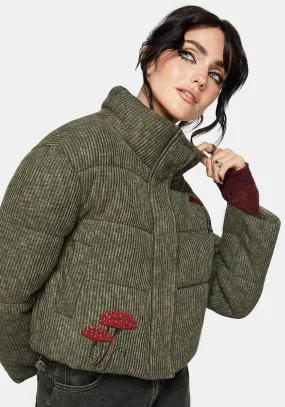 clean design Sylvia Embroidered Knit Bomber Jacket