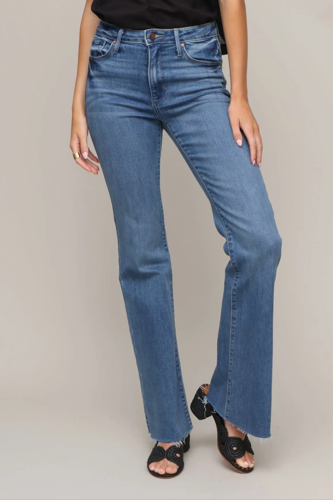 High Rise Scissor Cut Flare Premium Quality