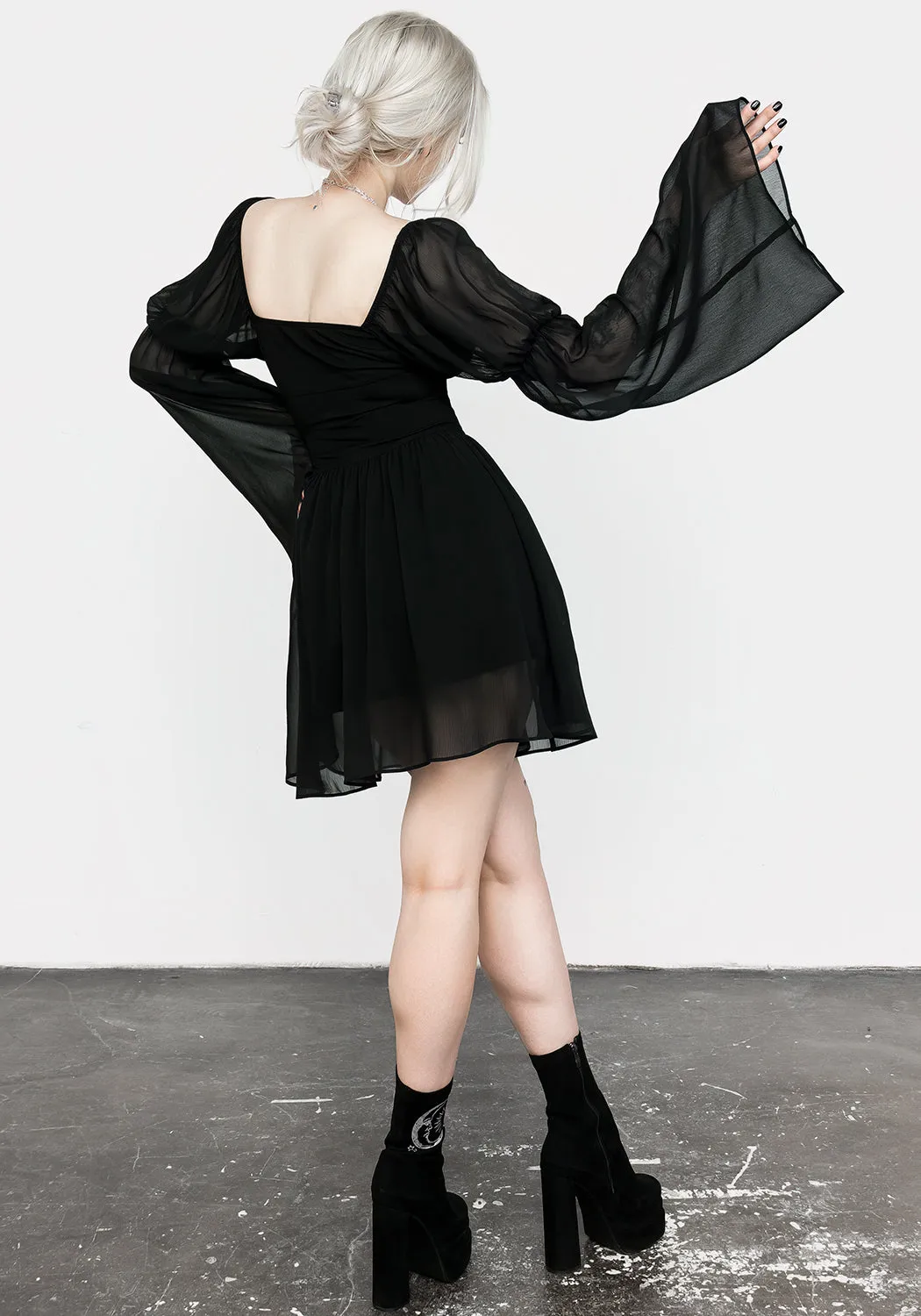 Bonnie Sheer Lace Up Mini Dress Light and Breezy Light and Comfortable Wear