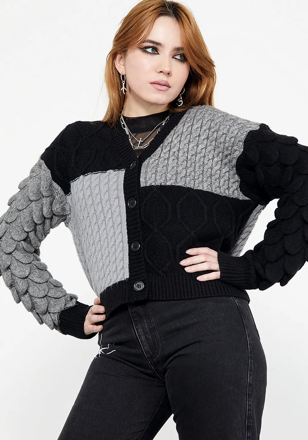 Ventilated Mesh Panels Brazen Spliced Cardigan