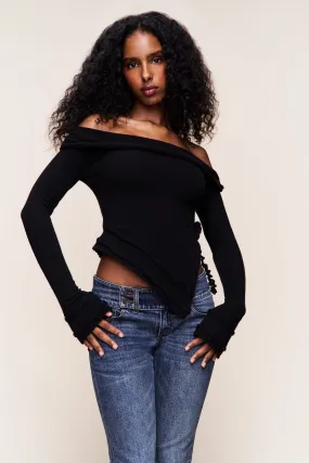 Soler Fold Over Knit Top Compression Fit