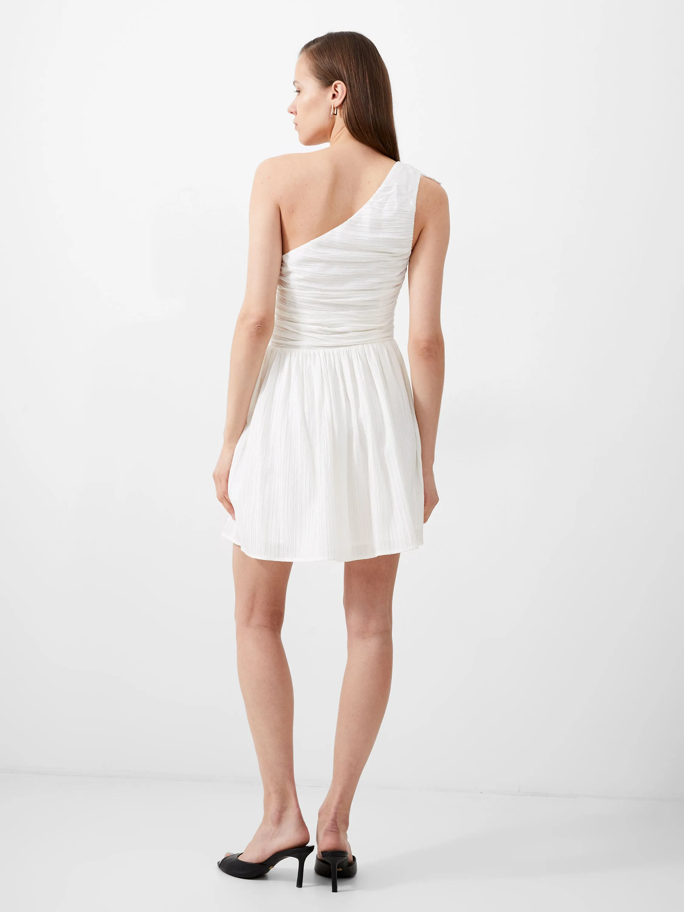 Bonny Pleated Ruffle Dress Shiny surface Clean Comfort