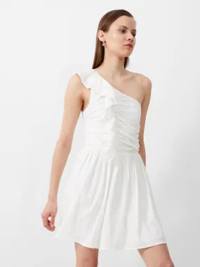 Bonny Pleated Ruffle Dress Coffee Break Contrast-Lining