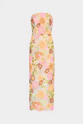 Kait Floral Blossom Sequins Dress Travel Fit Modern Layers