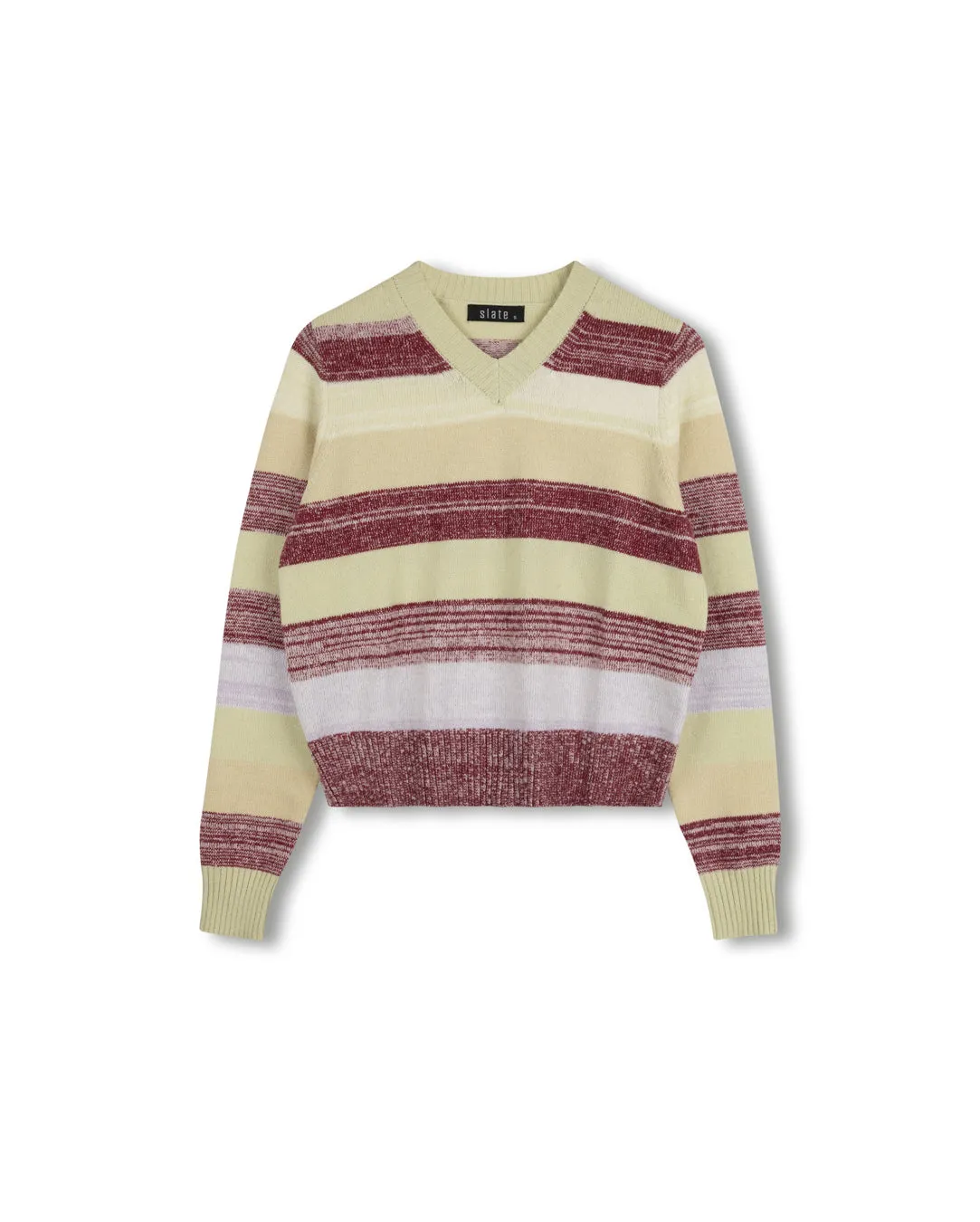 V-Neck Striped Sweater Chilly Ready winter warmth
