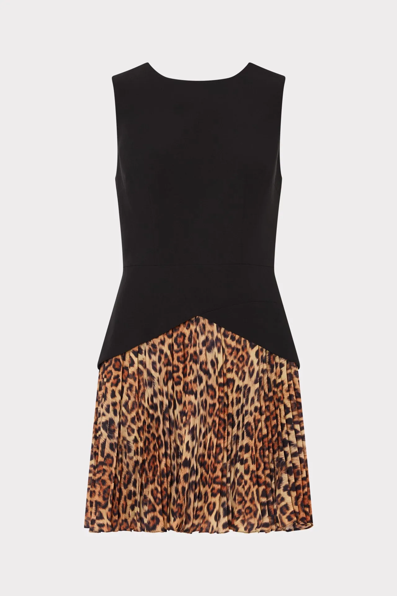 Textured Surface Minimal Fit Haddy Leopard Print Pleated Mini Dress
