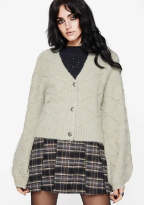 Snug Style Season Ready Artha Fluffy Cable Knit Cardigan