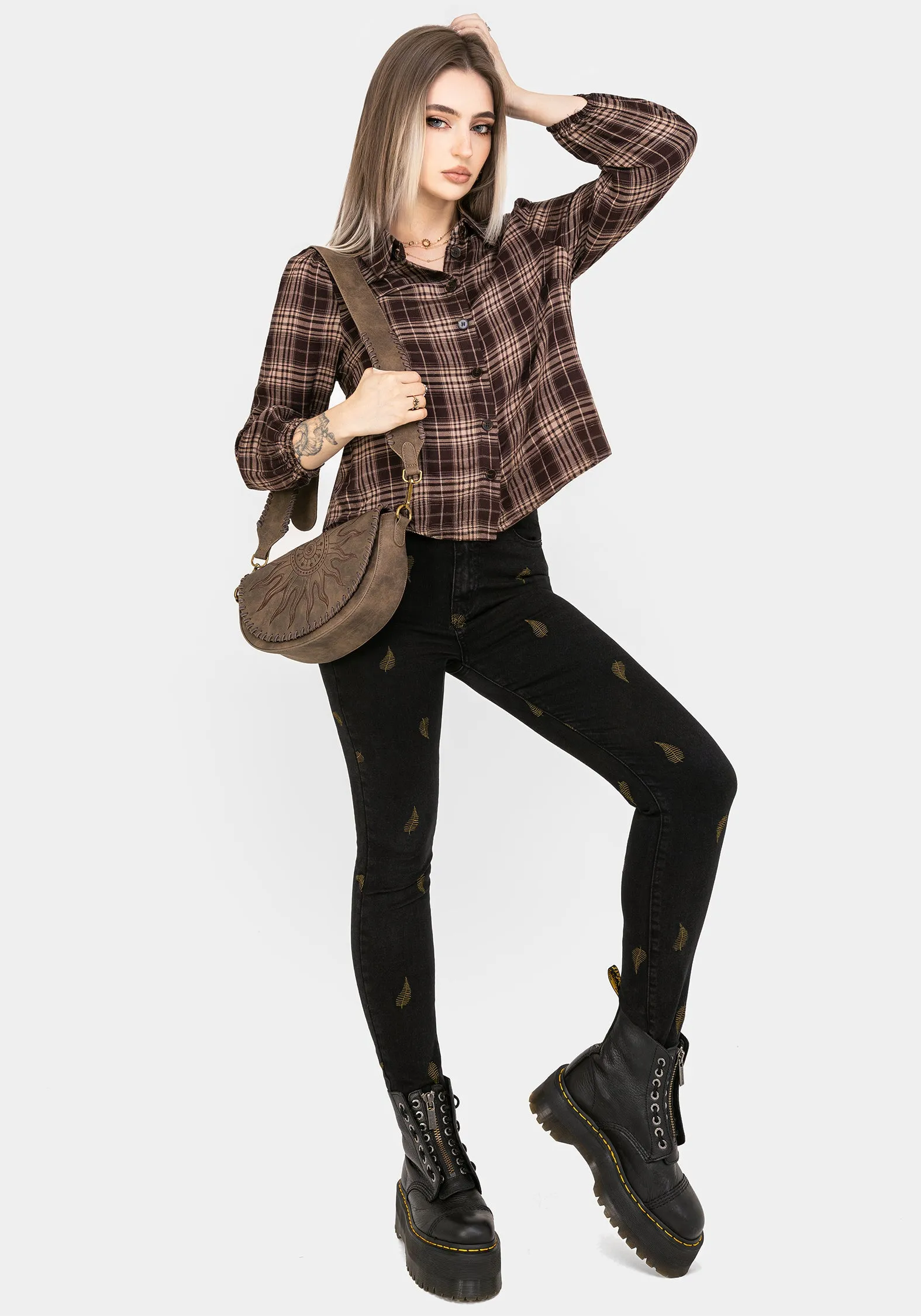 Adra Check Button Up Shirt PuckerFree Surface