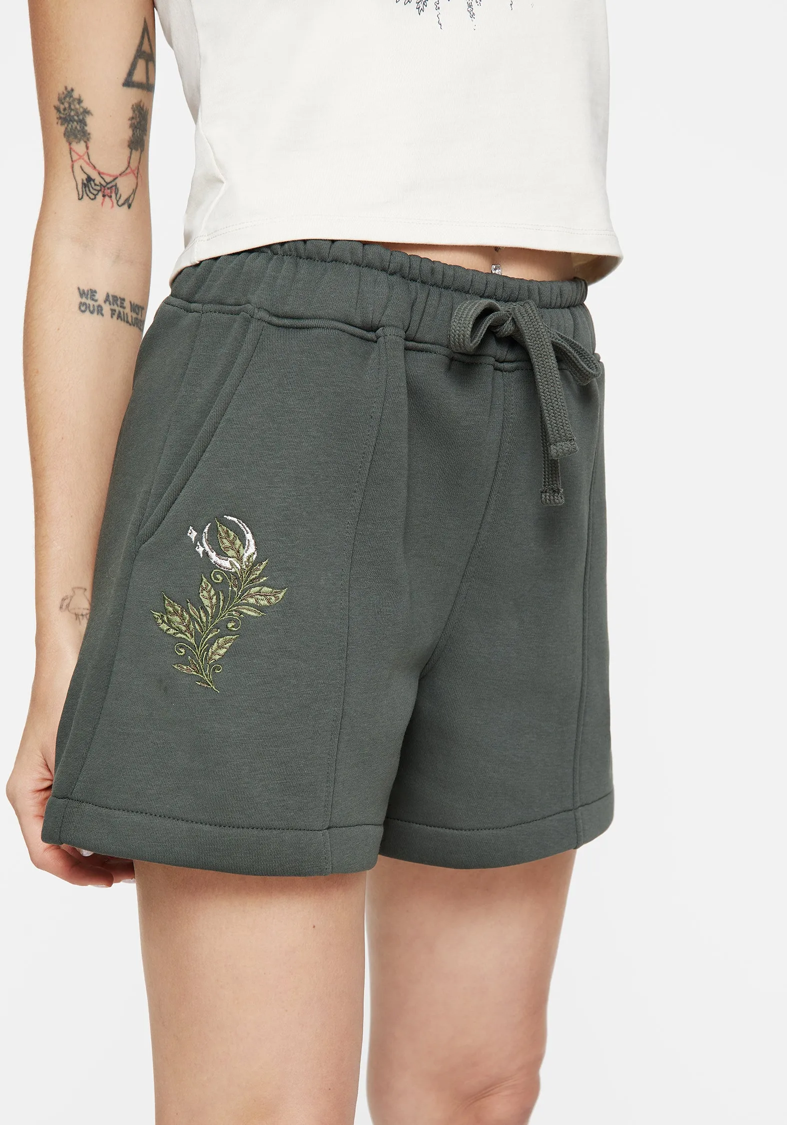 Neutral Look Nirah Cotton Embroidered Shorts