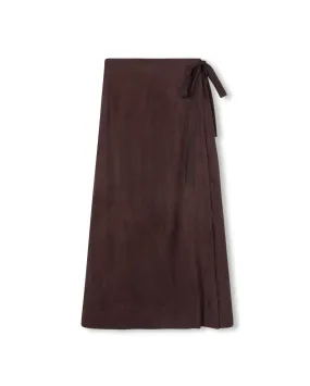 Low Maintenance Fabric Matte Texture Hilden Suede Wrap Wrap Skirt