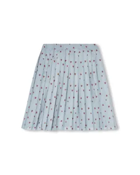 Britta Cupro Heart Printed Skirt Metallic Finish Sporty Edge
