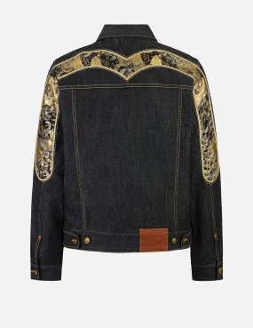 Formal Wear Brocade Daicock Appliqu?? Regular Fit Denim Jacket
