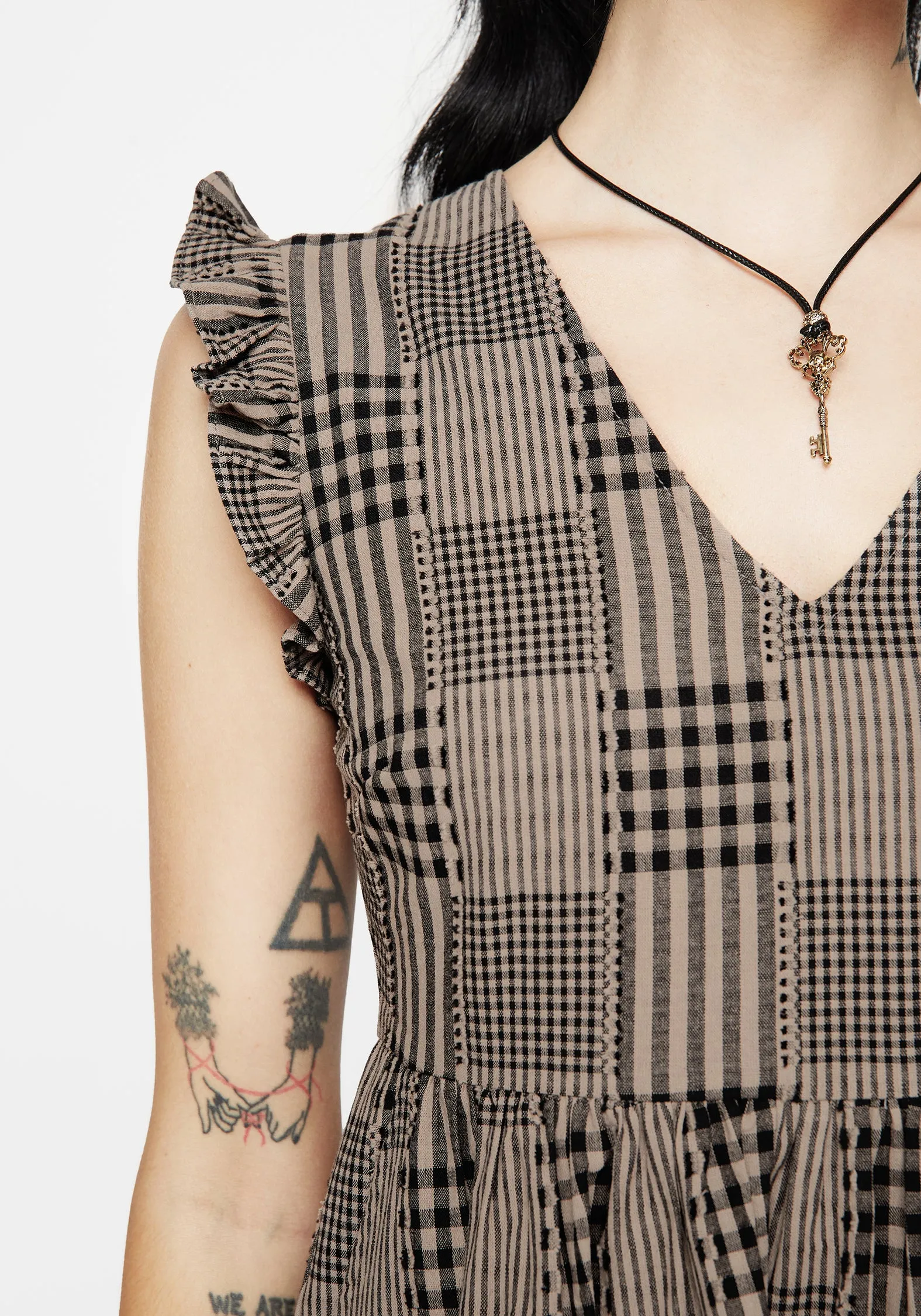 Mabel Check Mini Skater Dress DeepPocketStyle