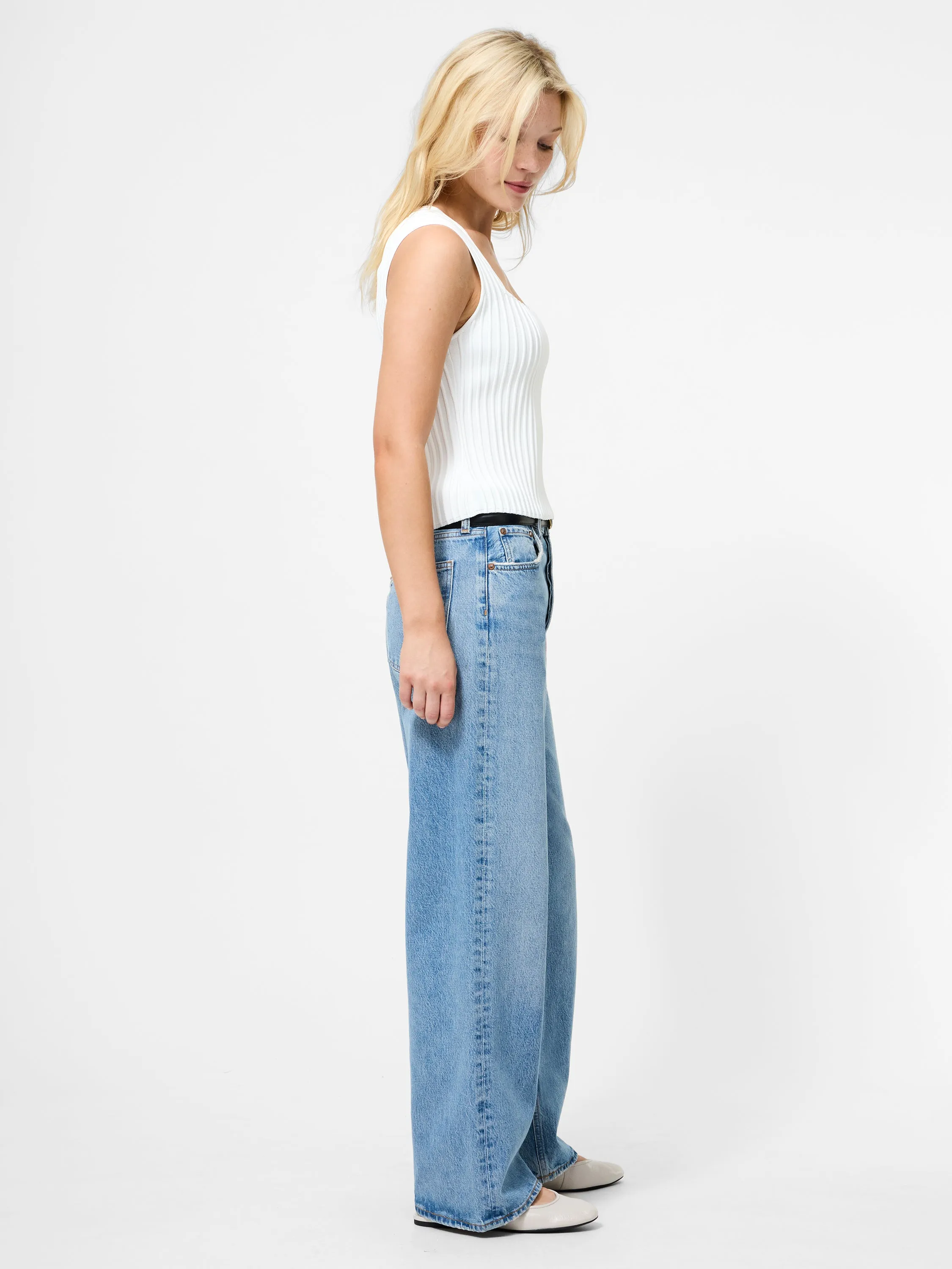 Ottoman Textured Square Neck Top Breathable mesh lining