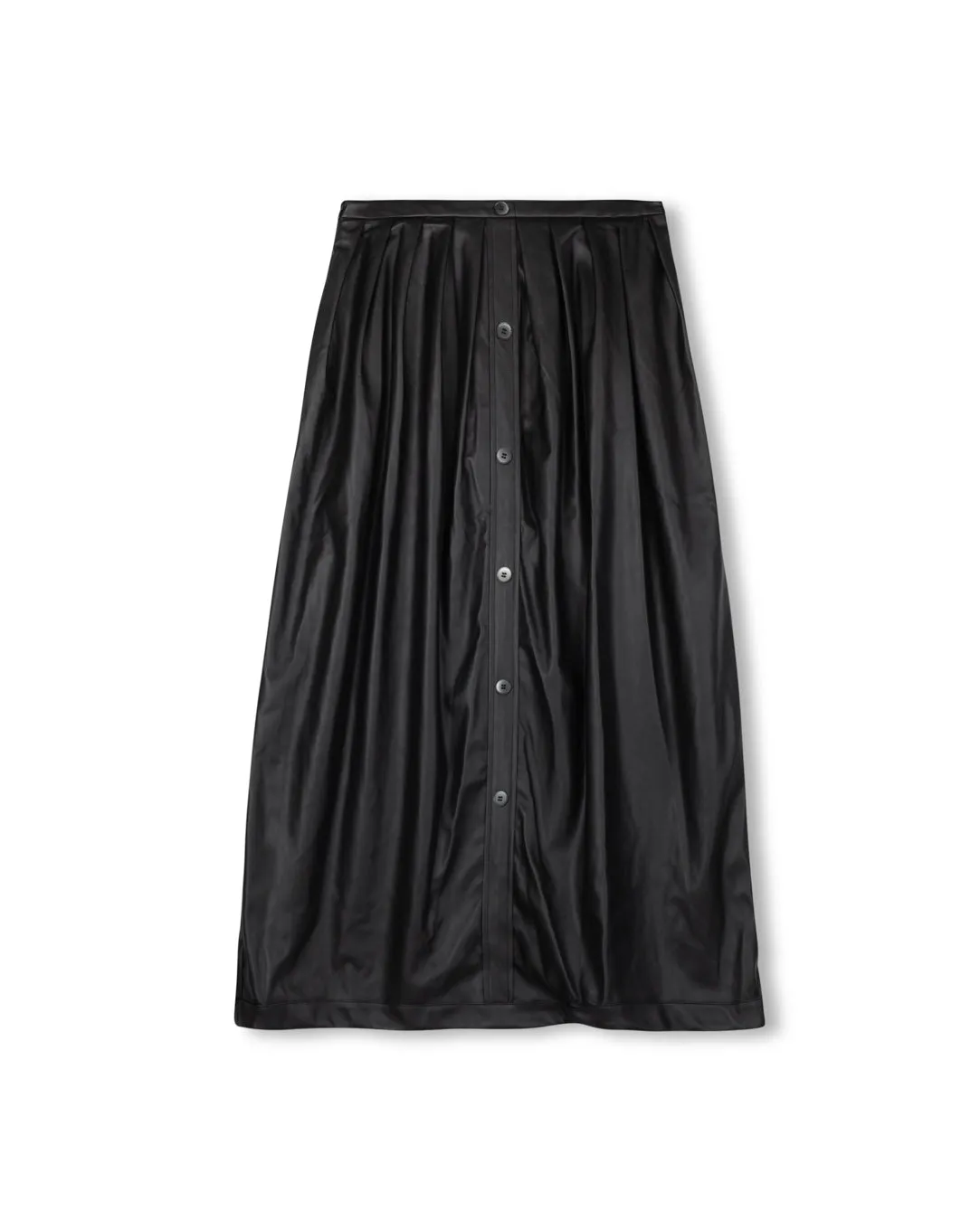 Leather Button Down Skirt Elegant Texture