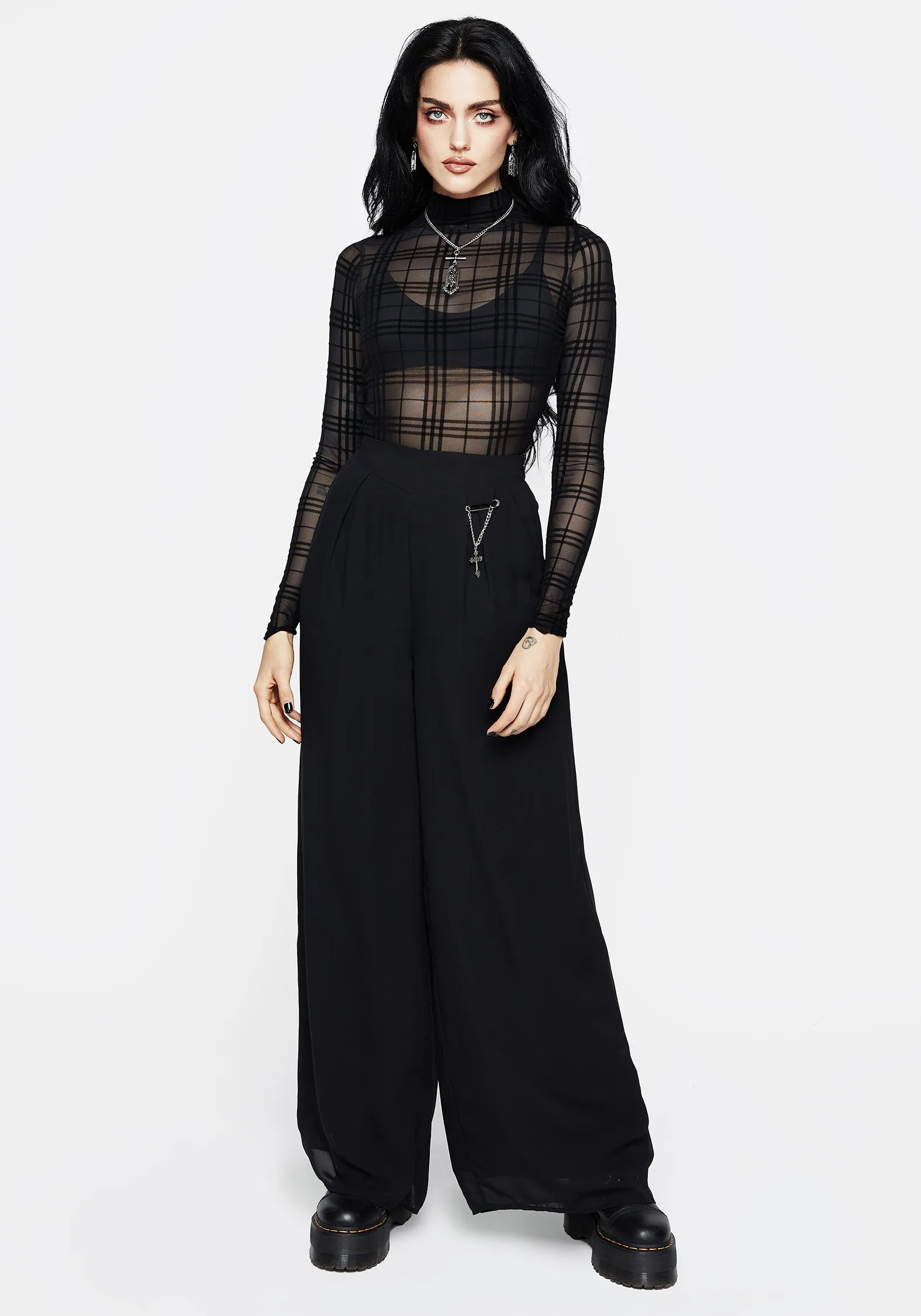 Buffy Check Mesh Top Multipurpose Layering Piece No Iron Fabric