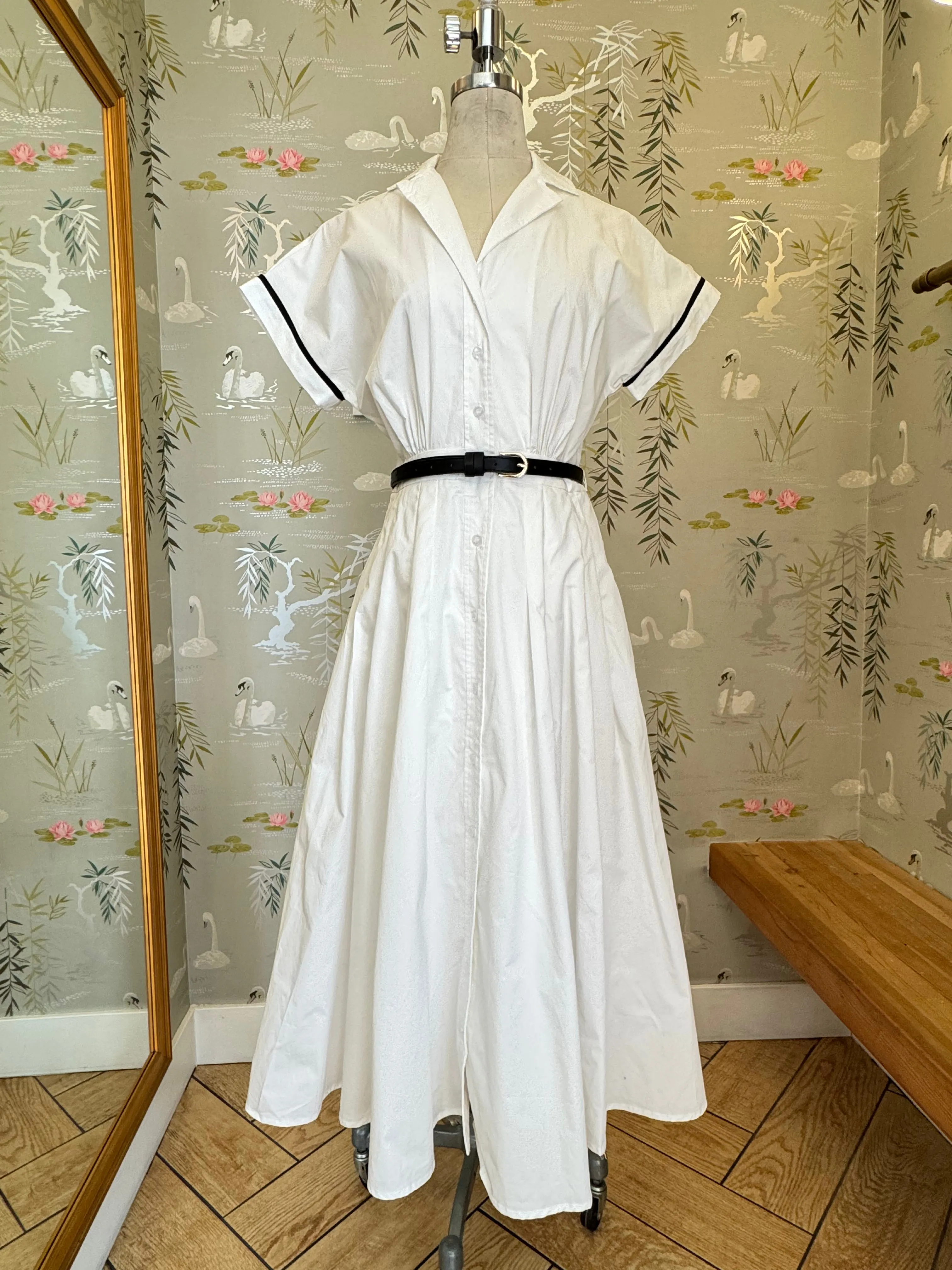 Layered-Sleeve Fiona Midi Dress