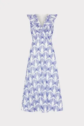 summer look Music-Concert Butterfly Eyelet Ruffle Midi Dress