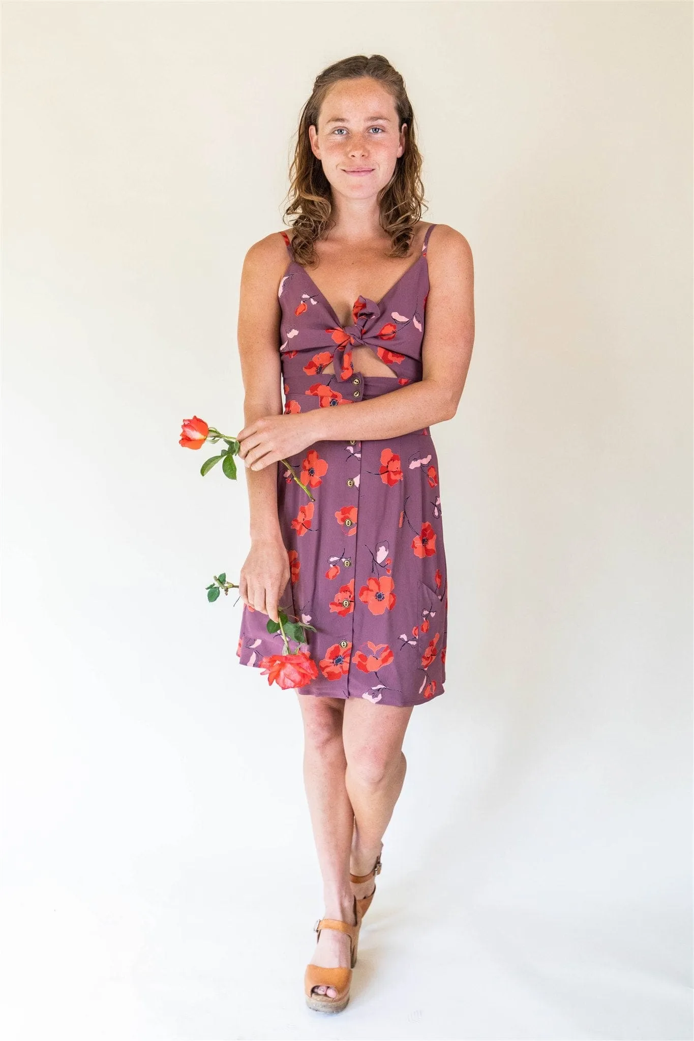 Stretch Knit Dee Dee Top in Purple Poppy