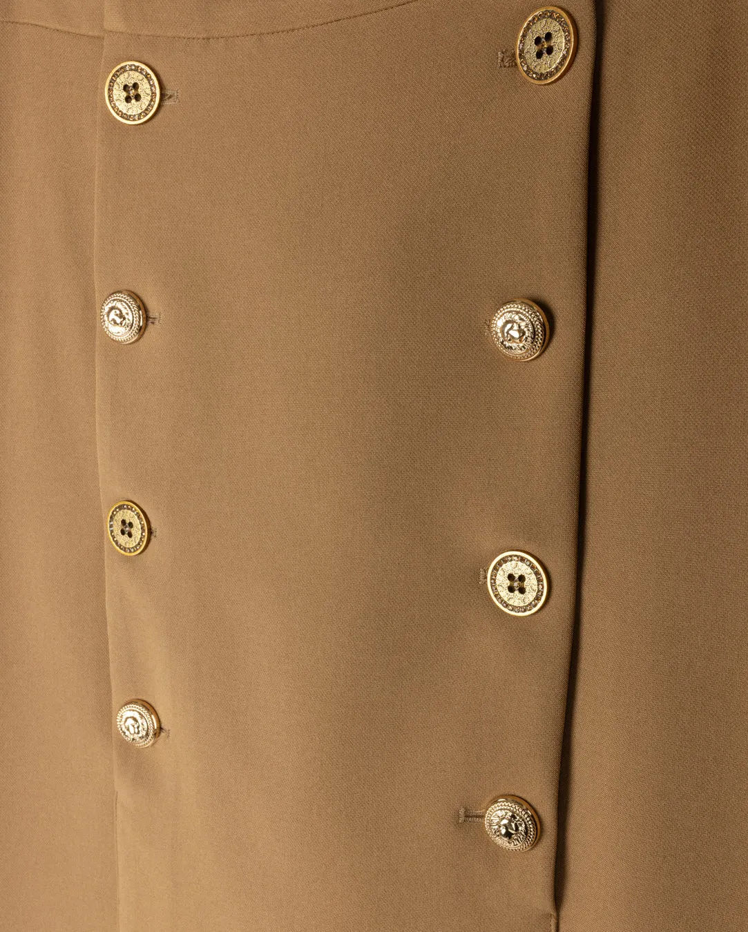 Button Placket Detailed Straight Skirt Mid Length