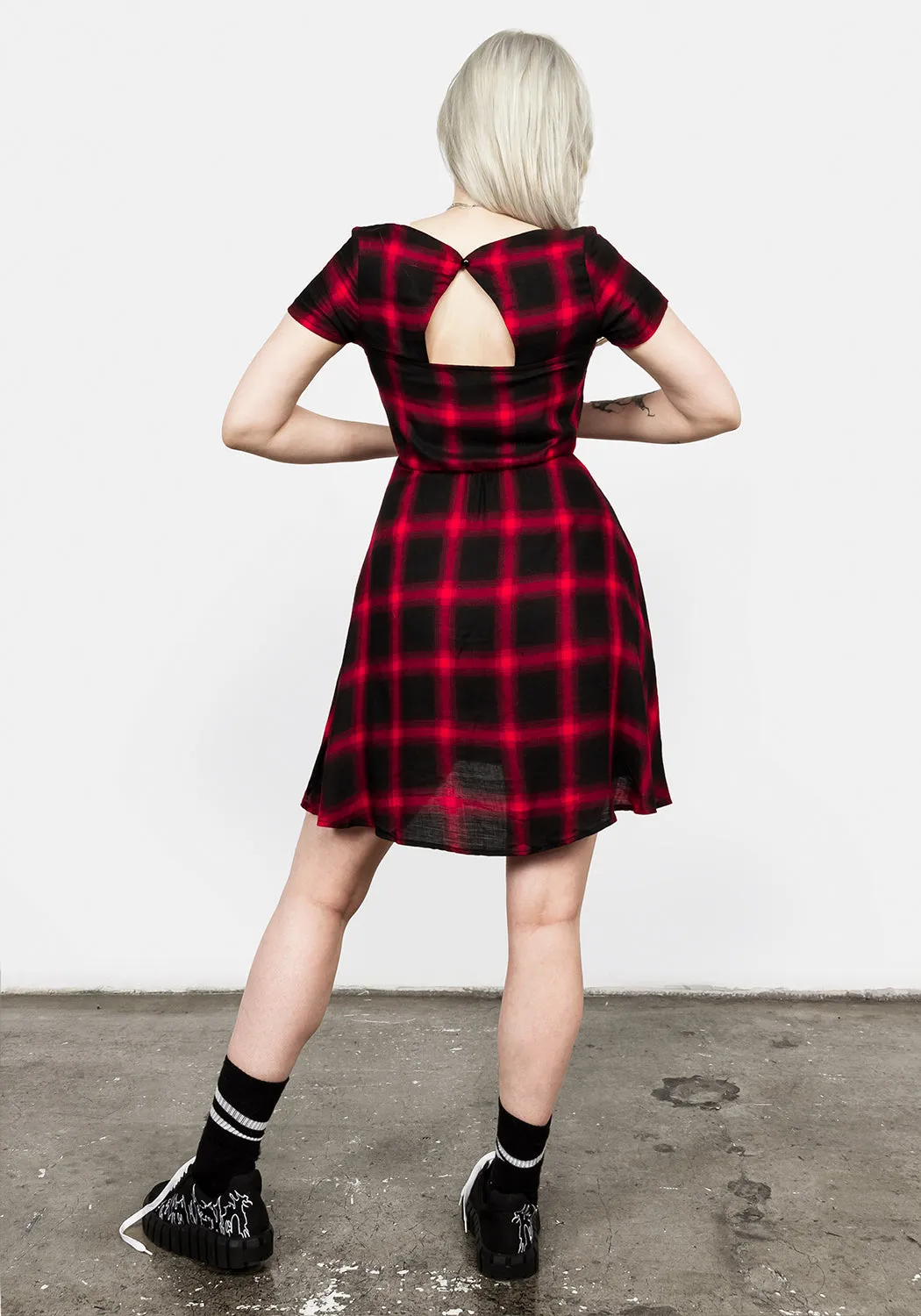 Pennyroyal Red Check Dress Style Pop Stylish simple short dress