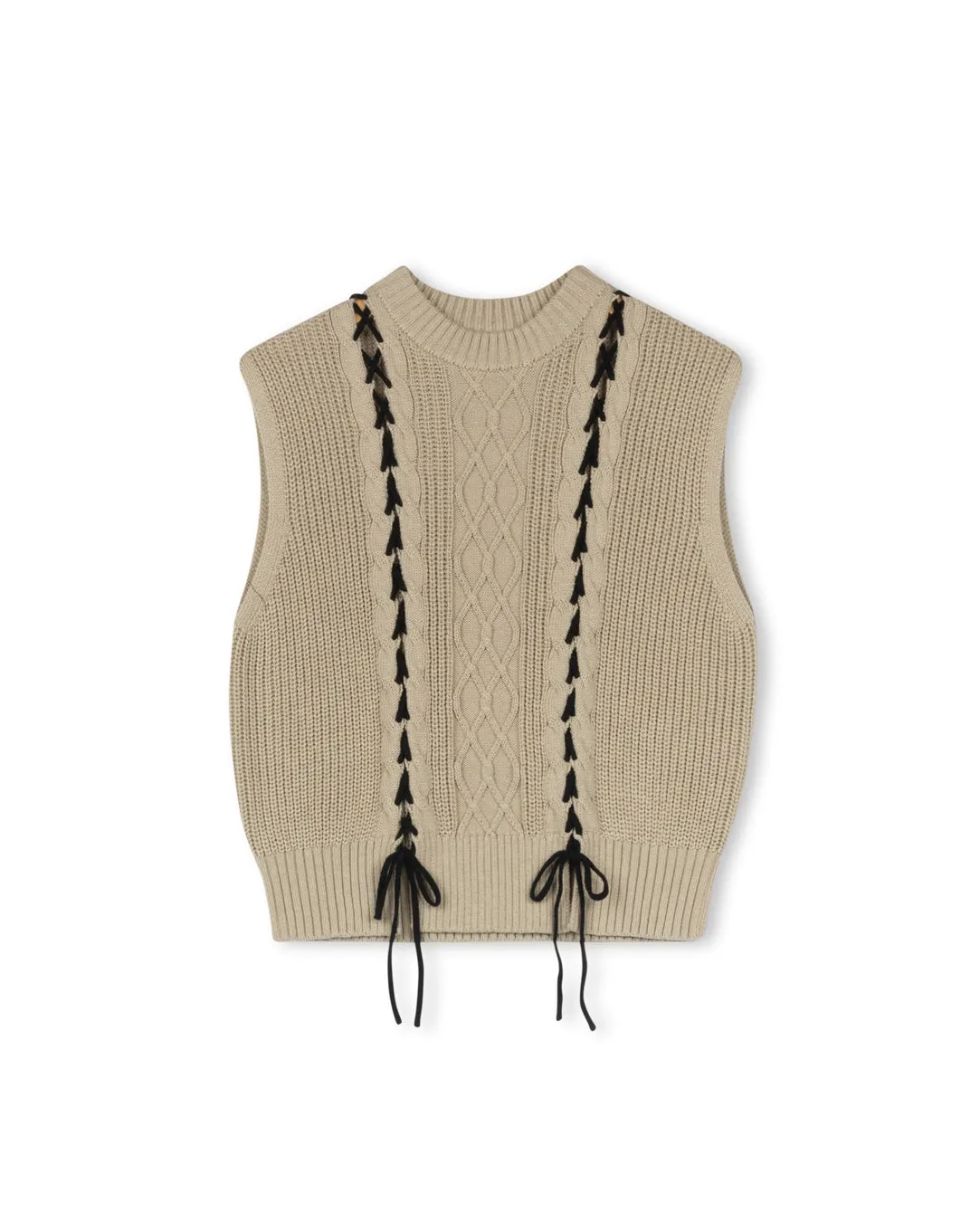 Cable Knit Cotton Rib Vest border instruction