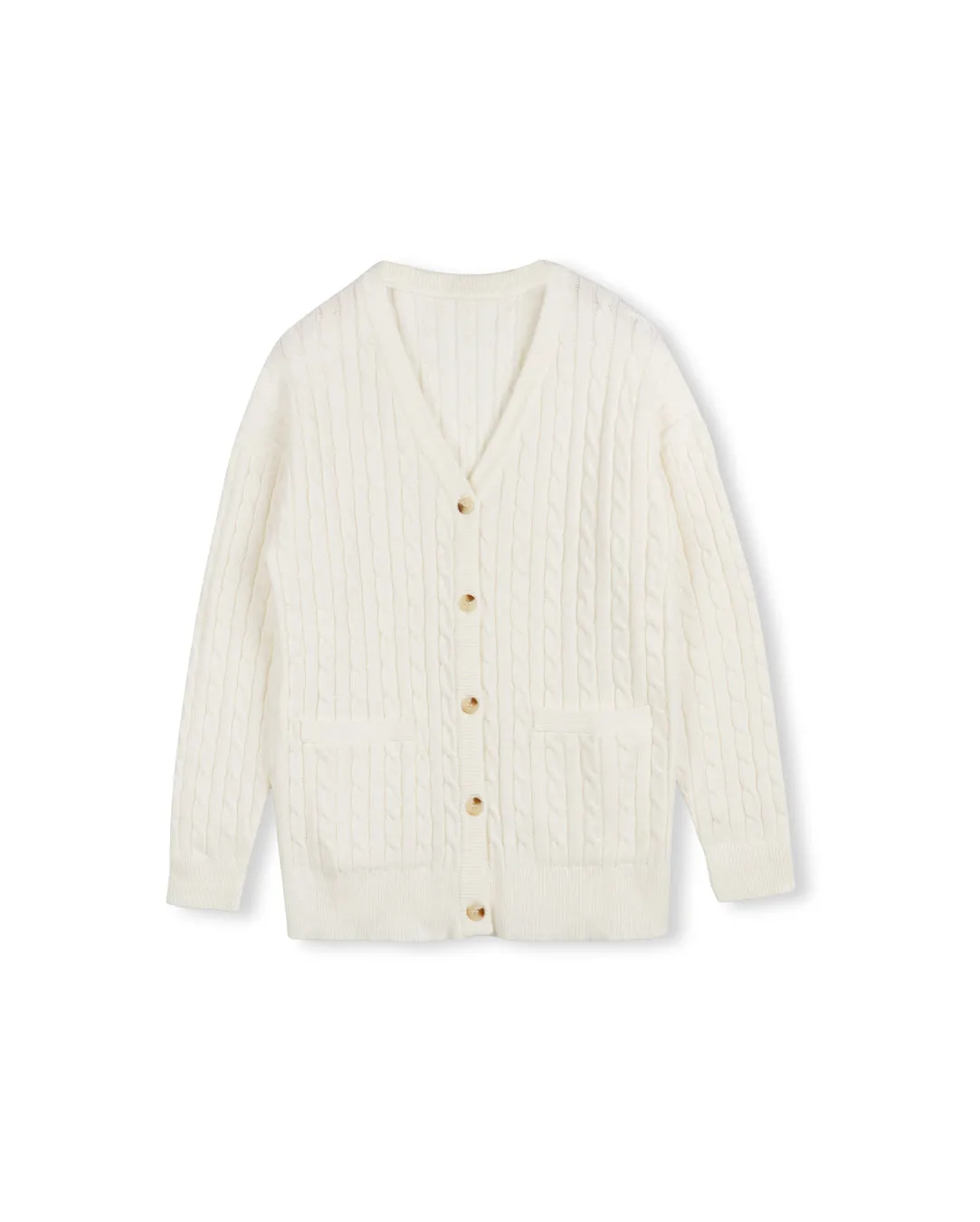 Cable Knit Midi Cardigan Casual Layering Flex Knit Ribbing