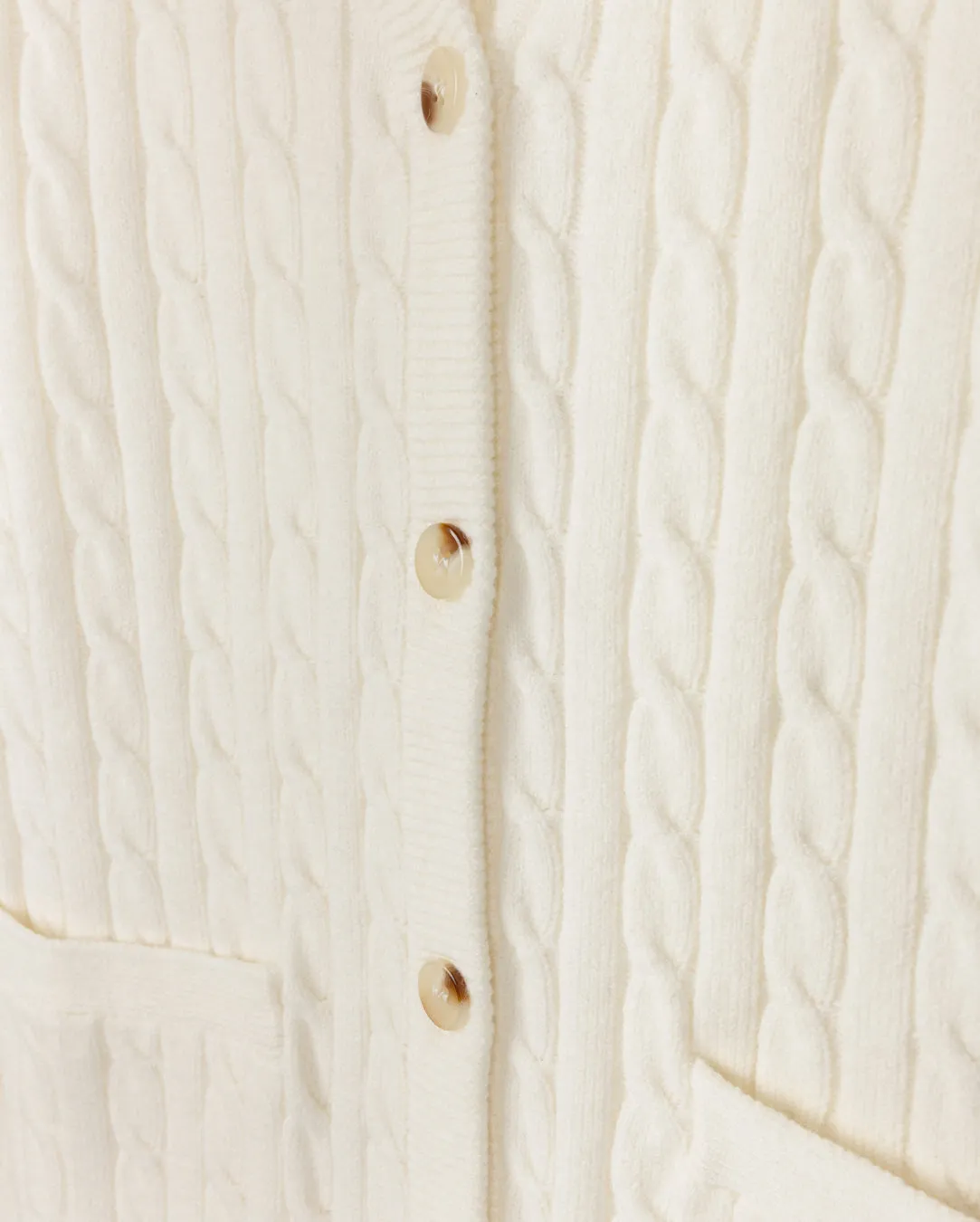 Cozy Fabric Cable Knit Midi Cardigan