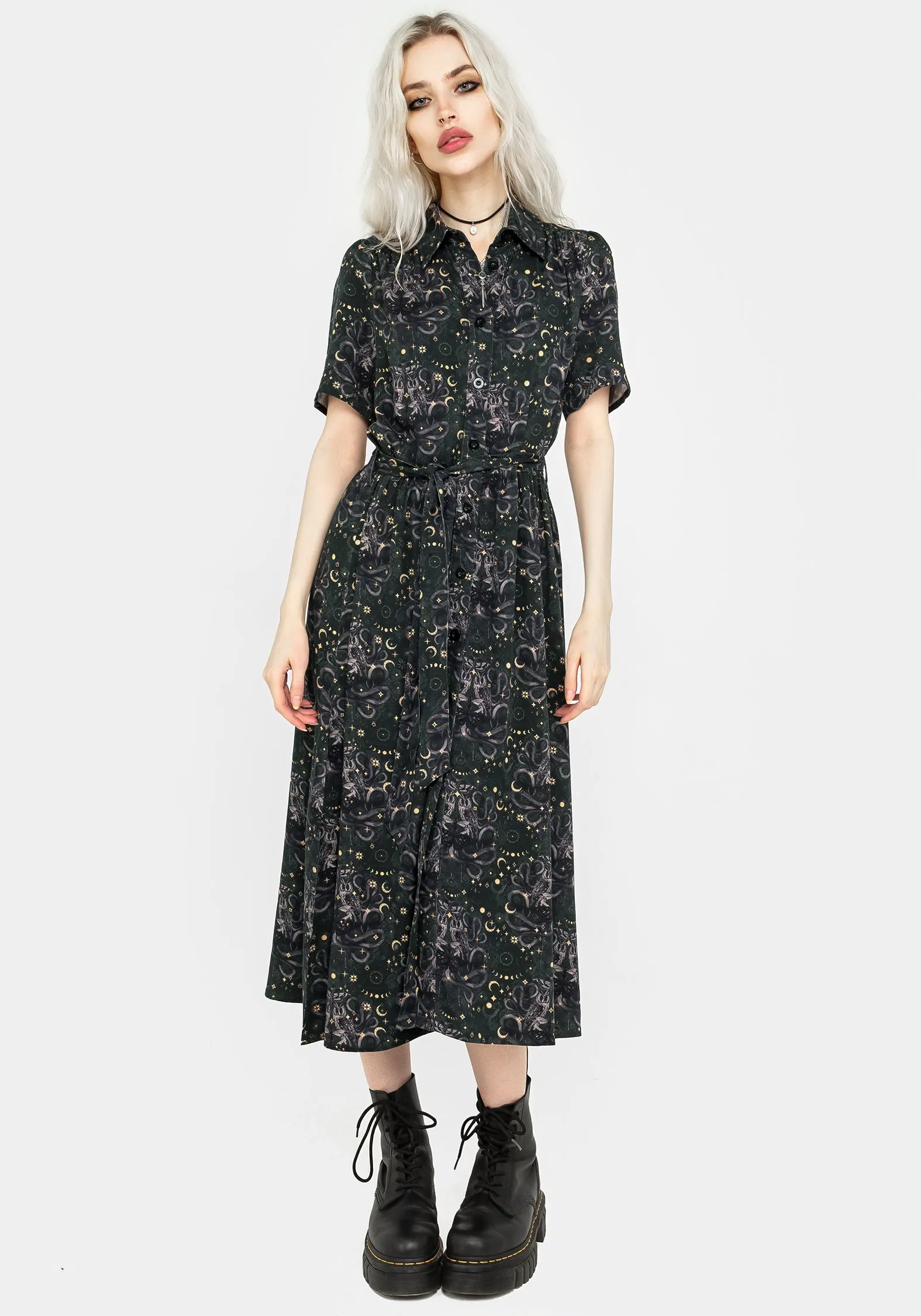 Casual-Look Cailleach Midi Shirt Dress