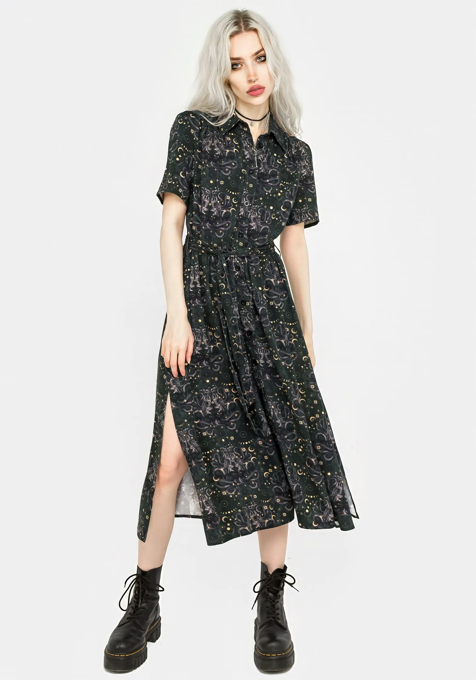 Cailleach Midi Shirt Dress Layered Form