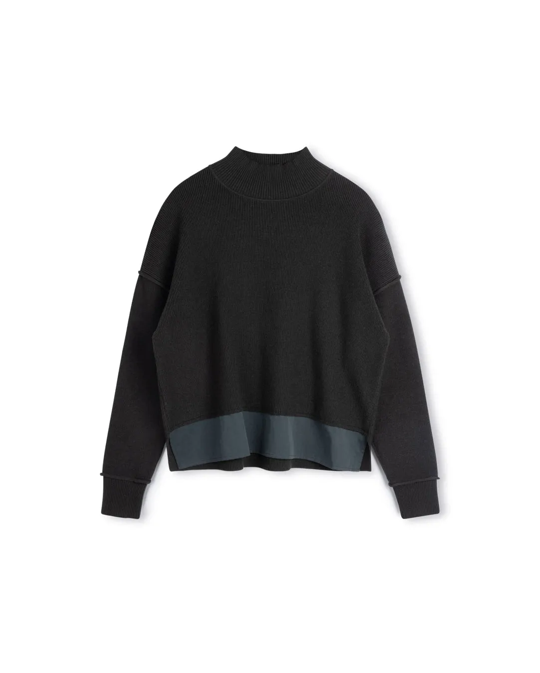 Cozy Knitwear Long Lasting Elasticity Cali Knit Poplin Detailed Top