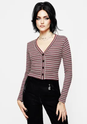 Wardrobe Must Calliophis Stripe Crop Cardigan