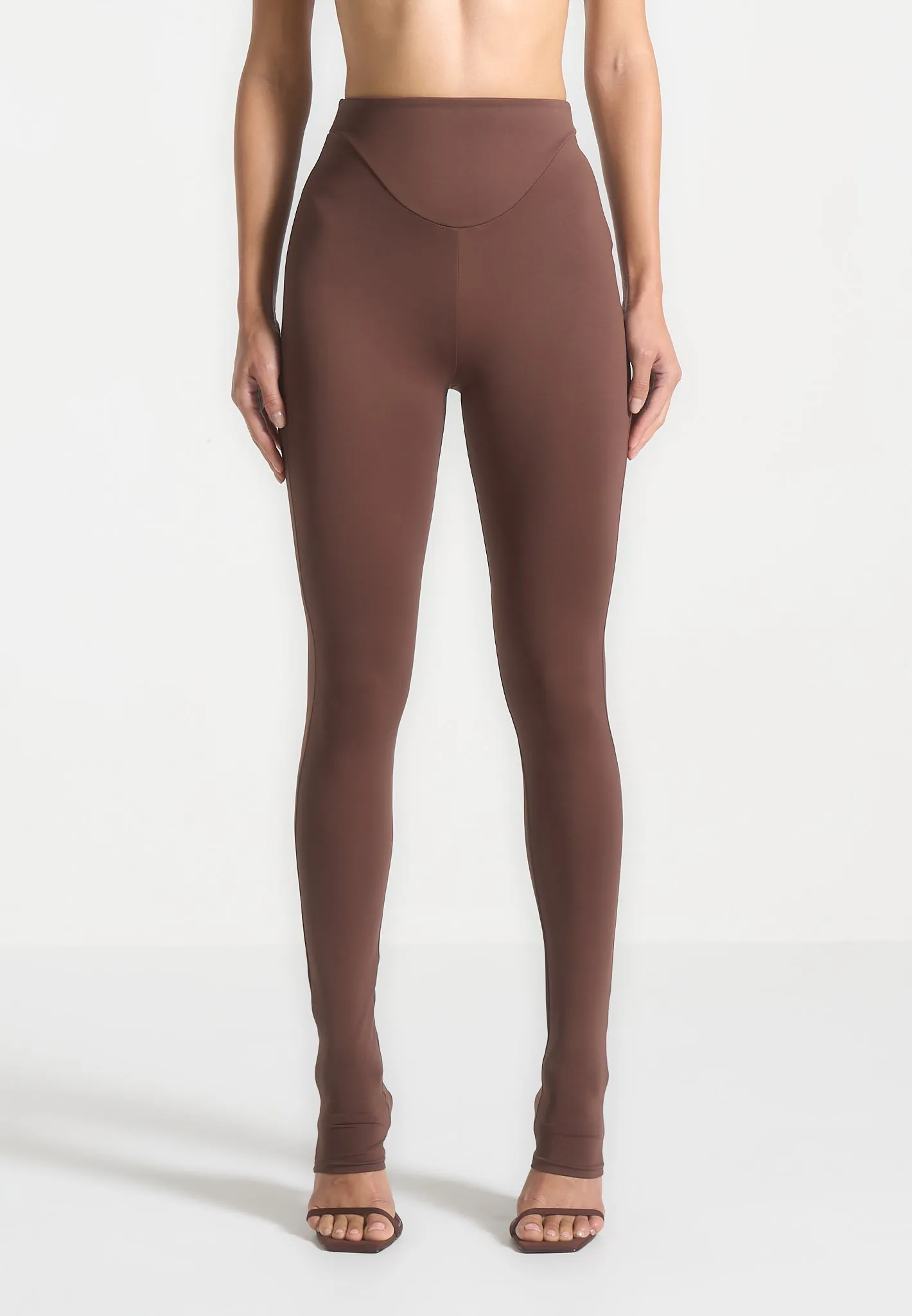 Daily Style Stylish Basic Chloe - High Waisted Leggings - Brown