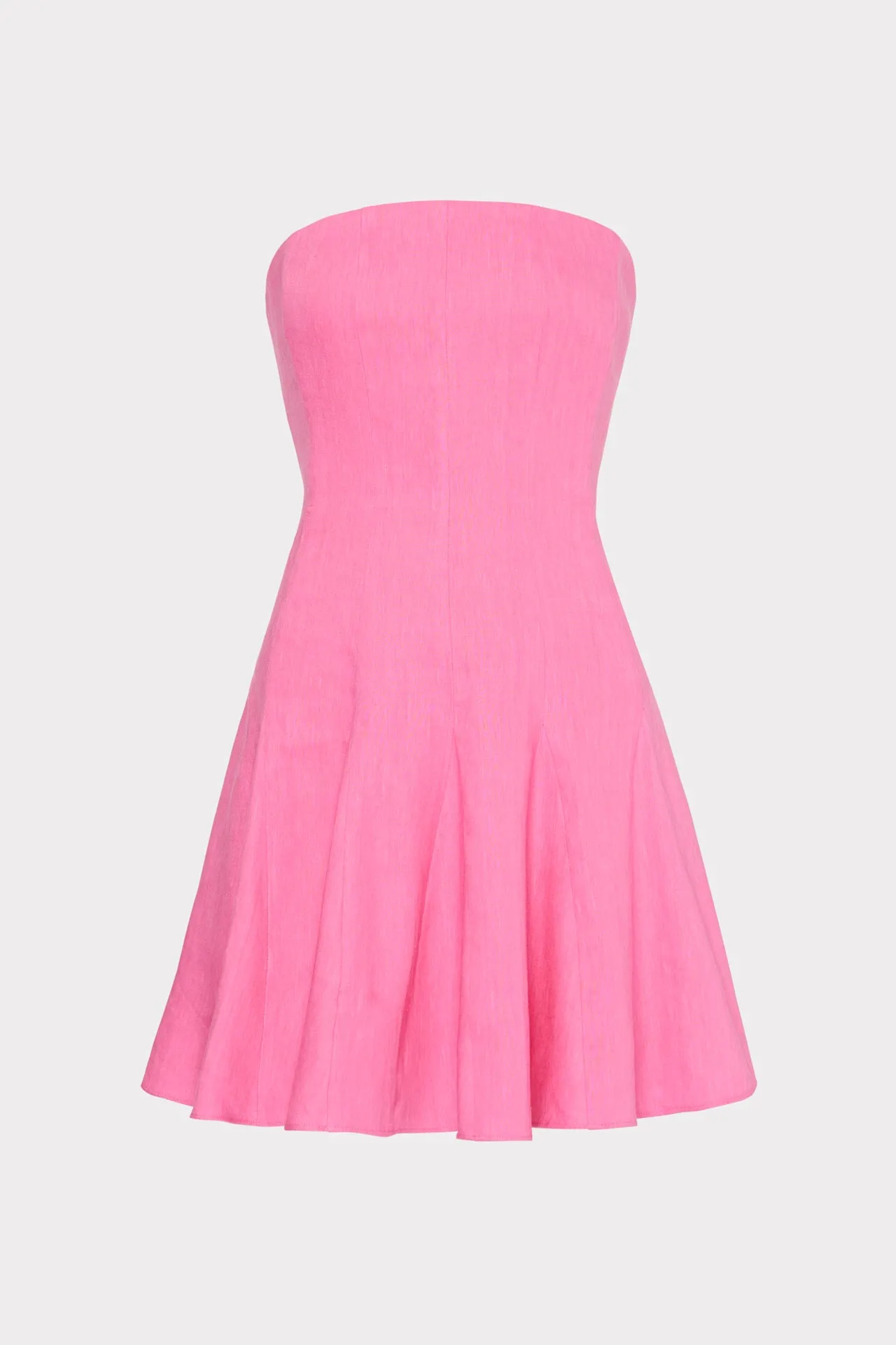 Cameron Solid Linen Strapless Dress Elegance Glow