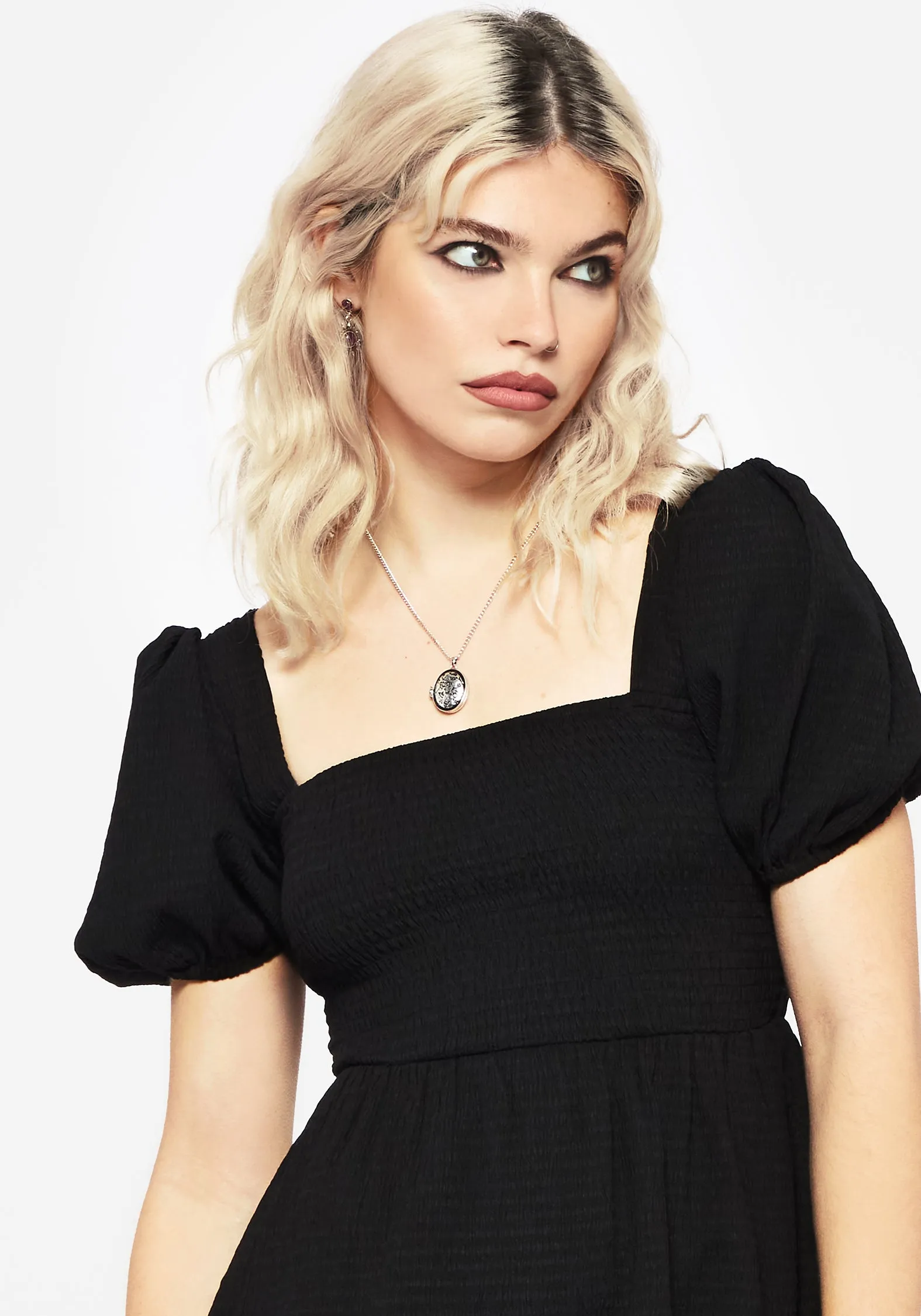 Flattering fit for all body types Carmine Midaxi Smock Dress - Black