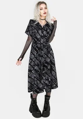 Cartomancy Midi Shirt Dress Easy Tones Romance Glow