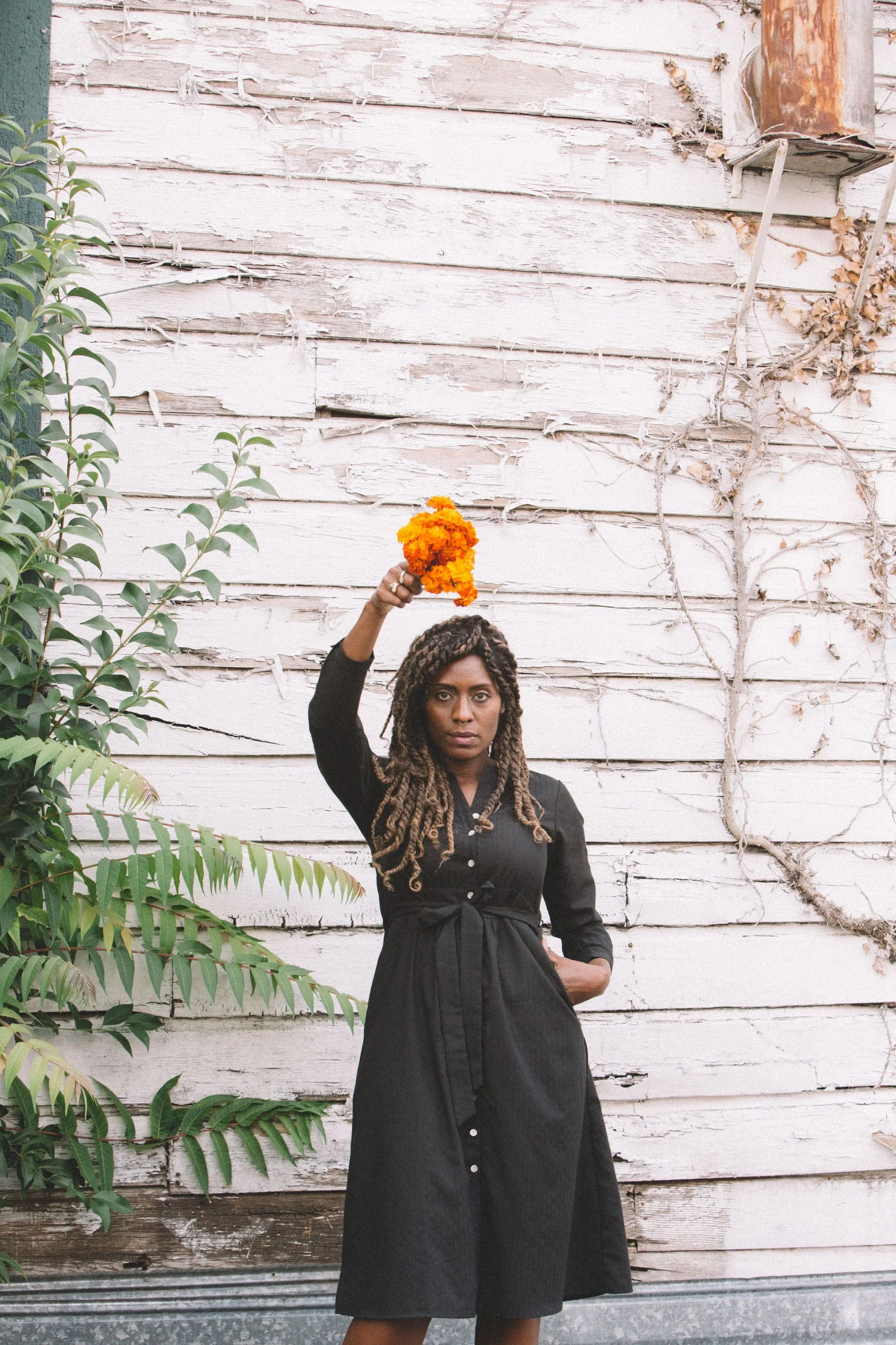 Vera Dress in Black Embroidery Odor-Control Work Appropriate