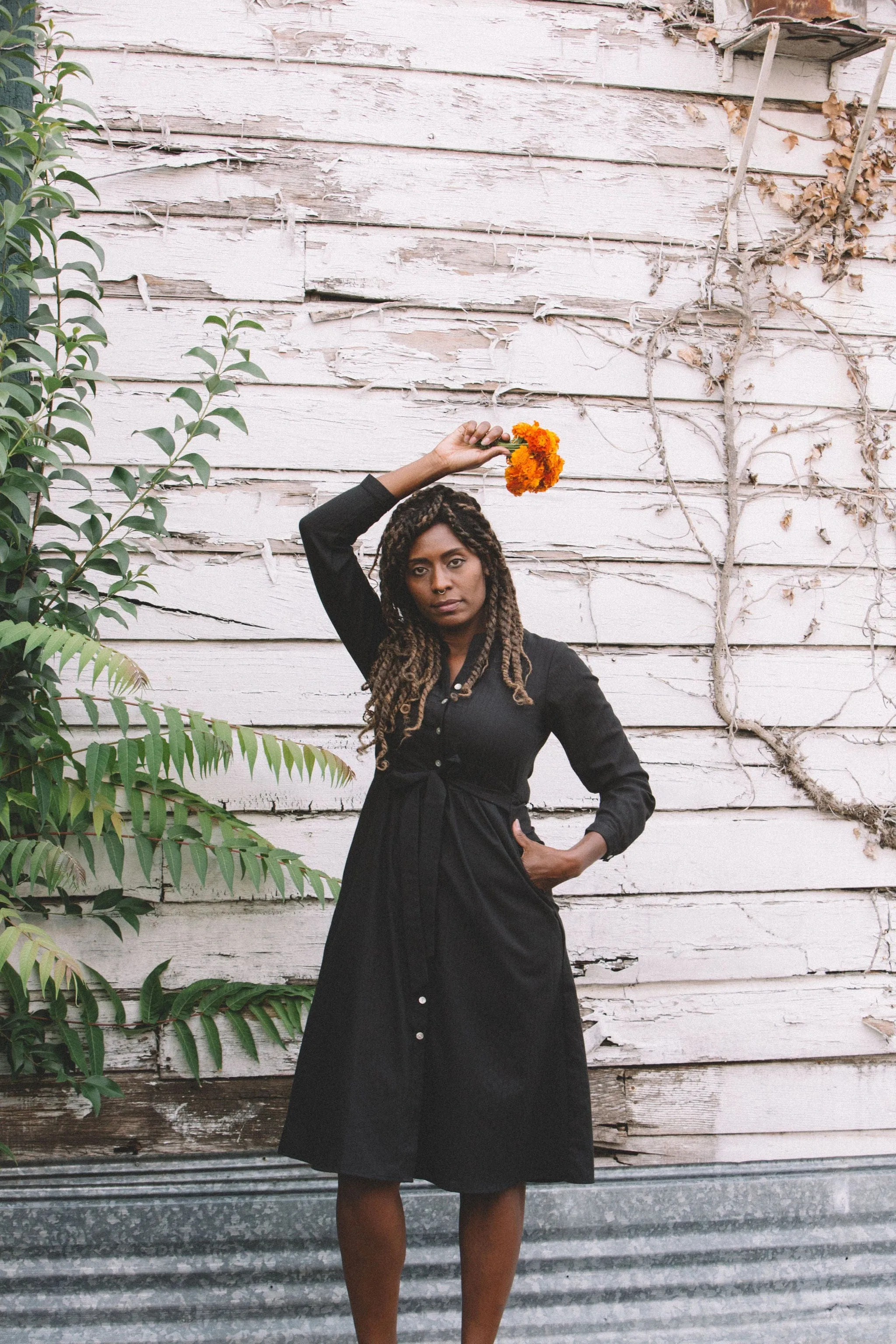 Vera Dress in Black Embroidery Trendy Wearable