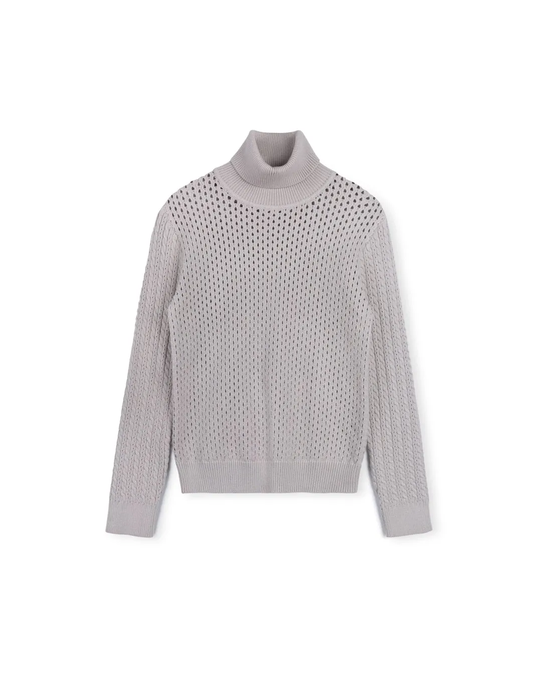 Diamond Knit Turtleneck Reinforced Edging