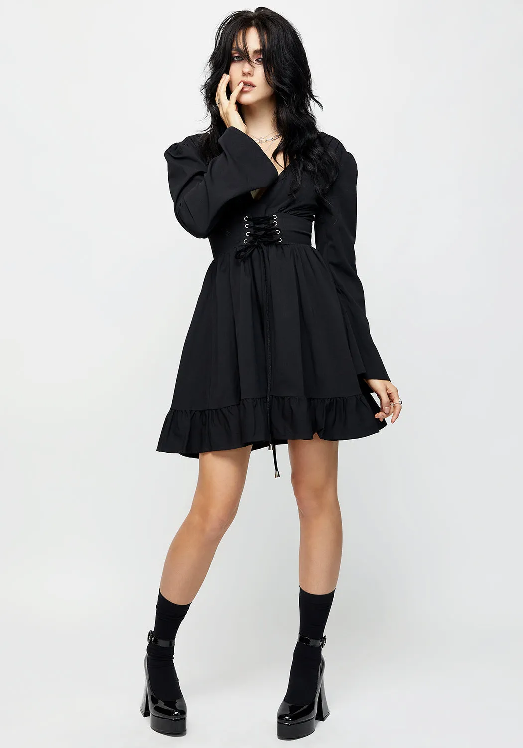 Breezy Style Aura Lace Up Mini Dress